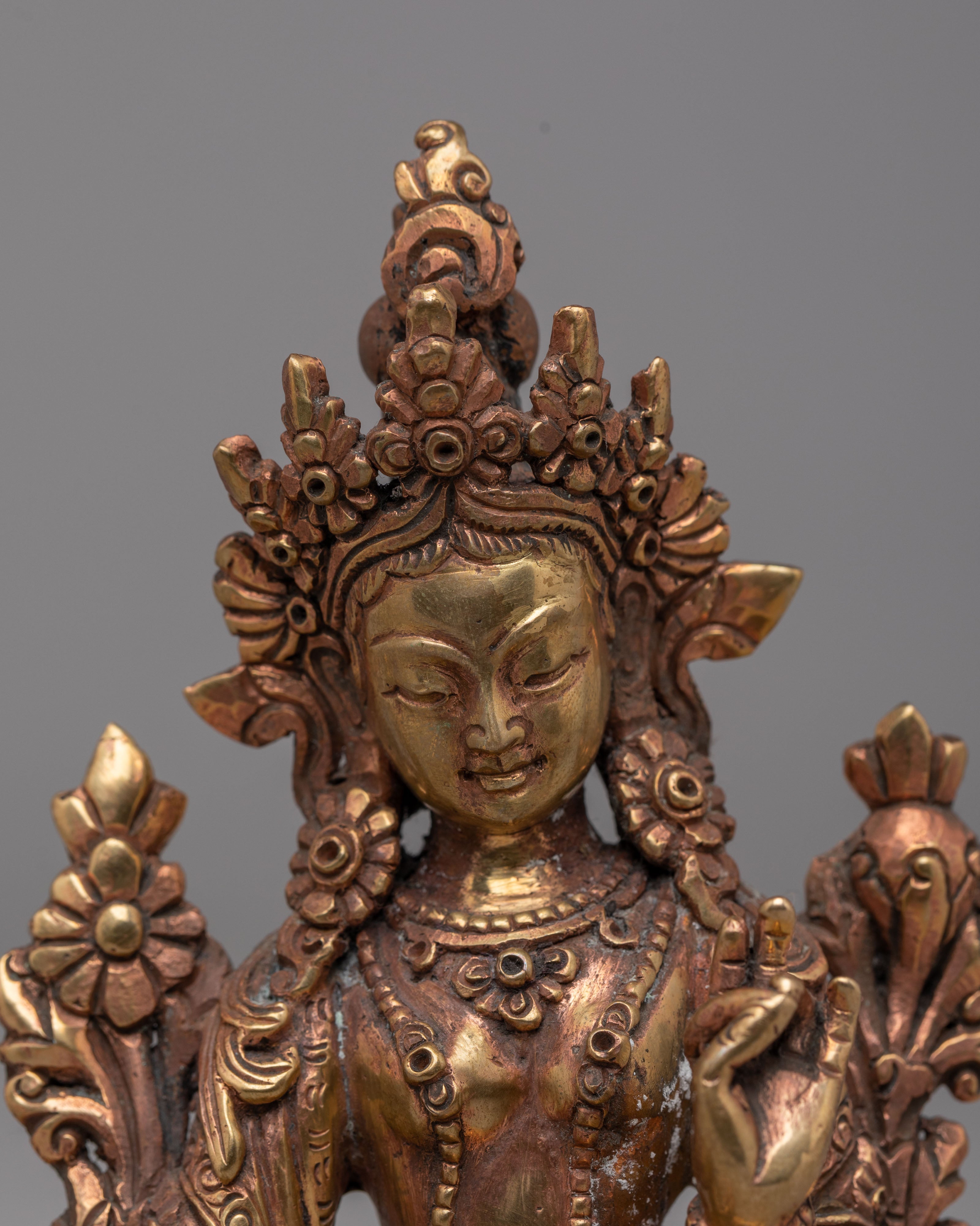 Tibetan Green Tara Deity Statue | Buddhist Altar Decor