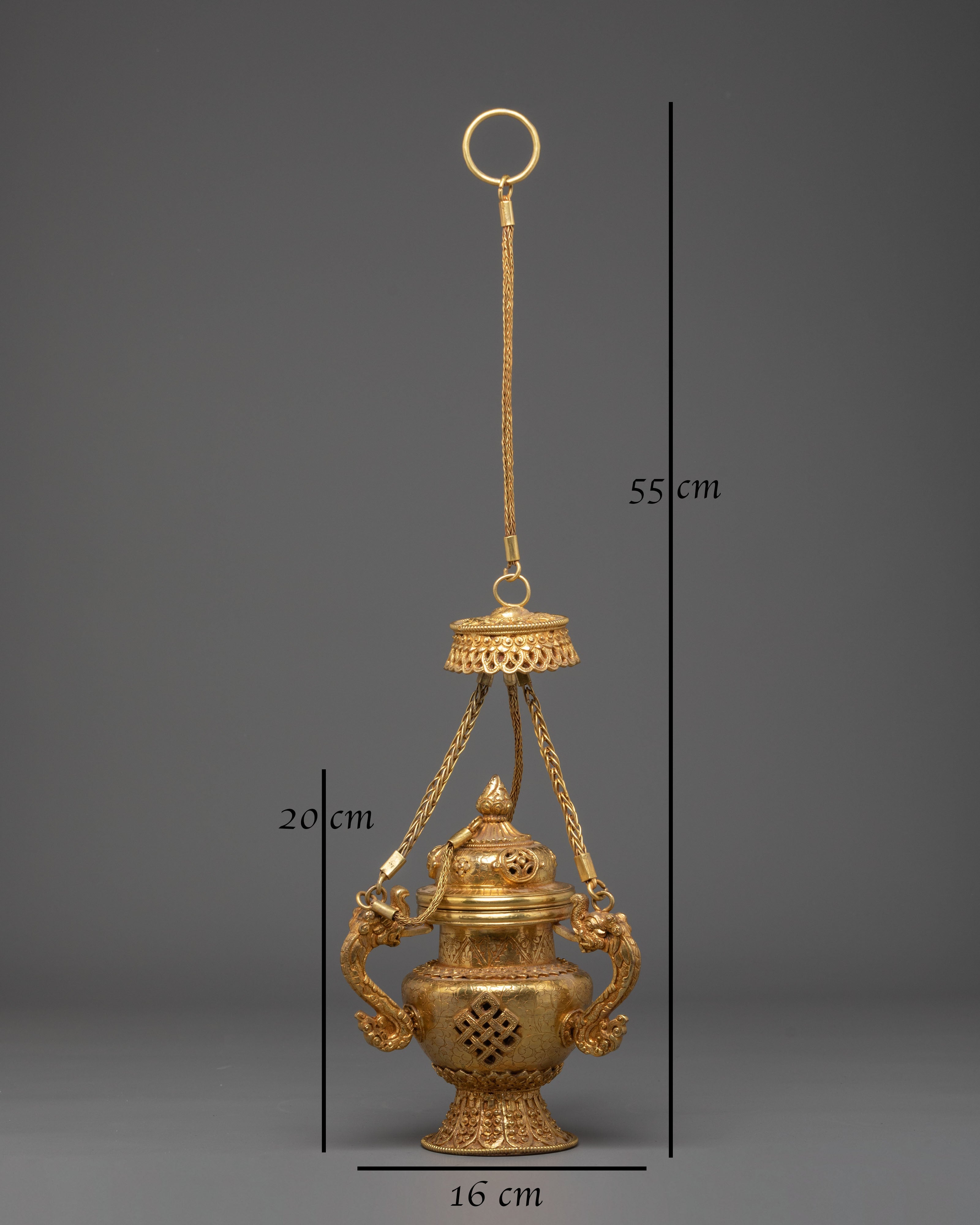 Gold Plated Incense Burner for Ritual | Spiritual Ritual Incense Holder