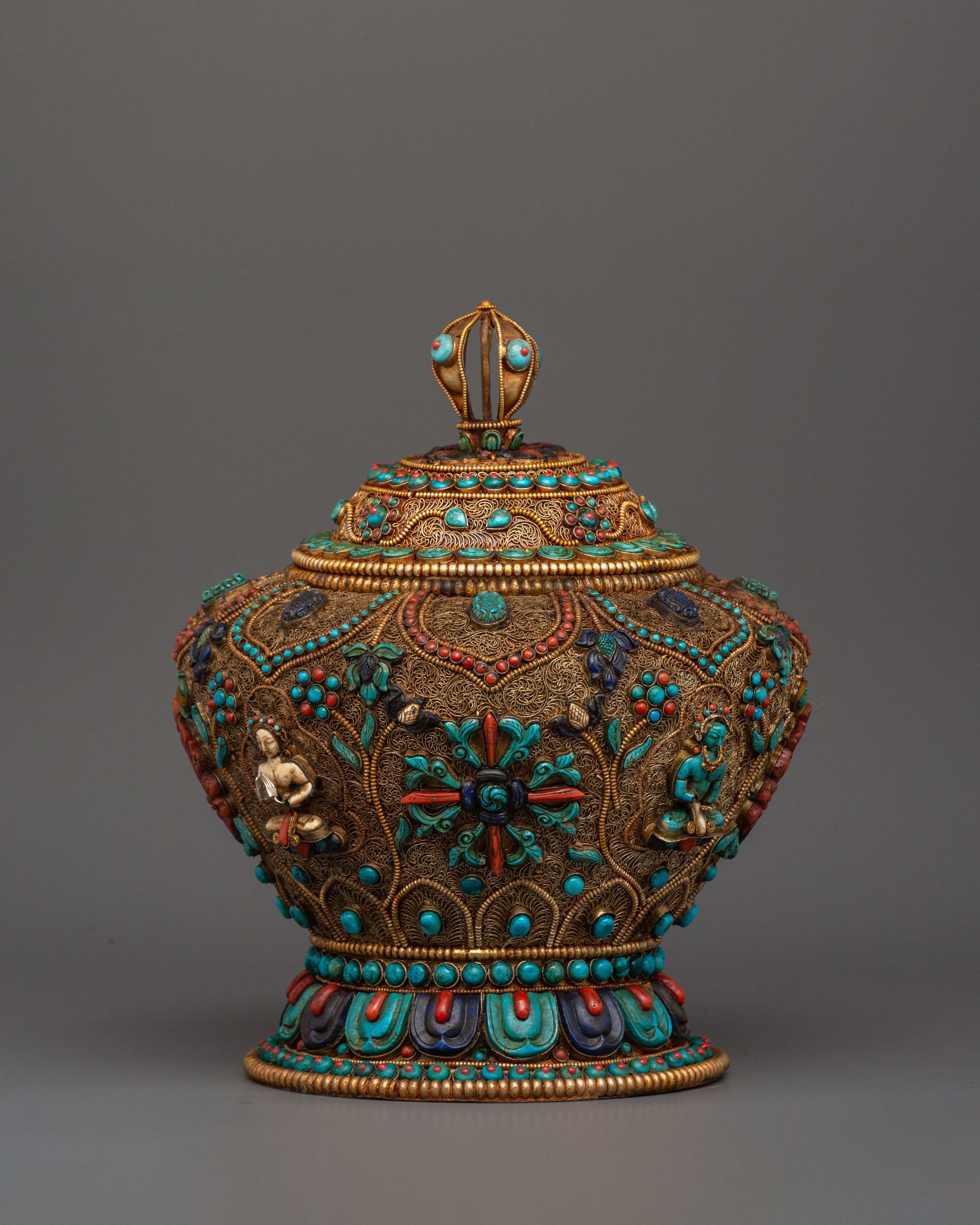 Large Handcrafted Tibetan Rice Bowl | Offering Bowl for Altar and Sacred Space