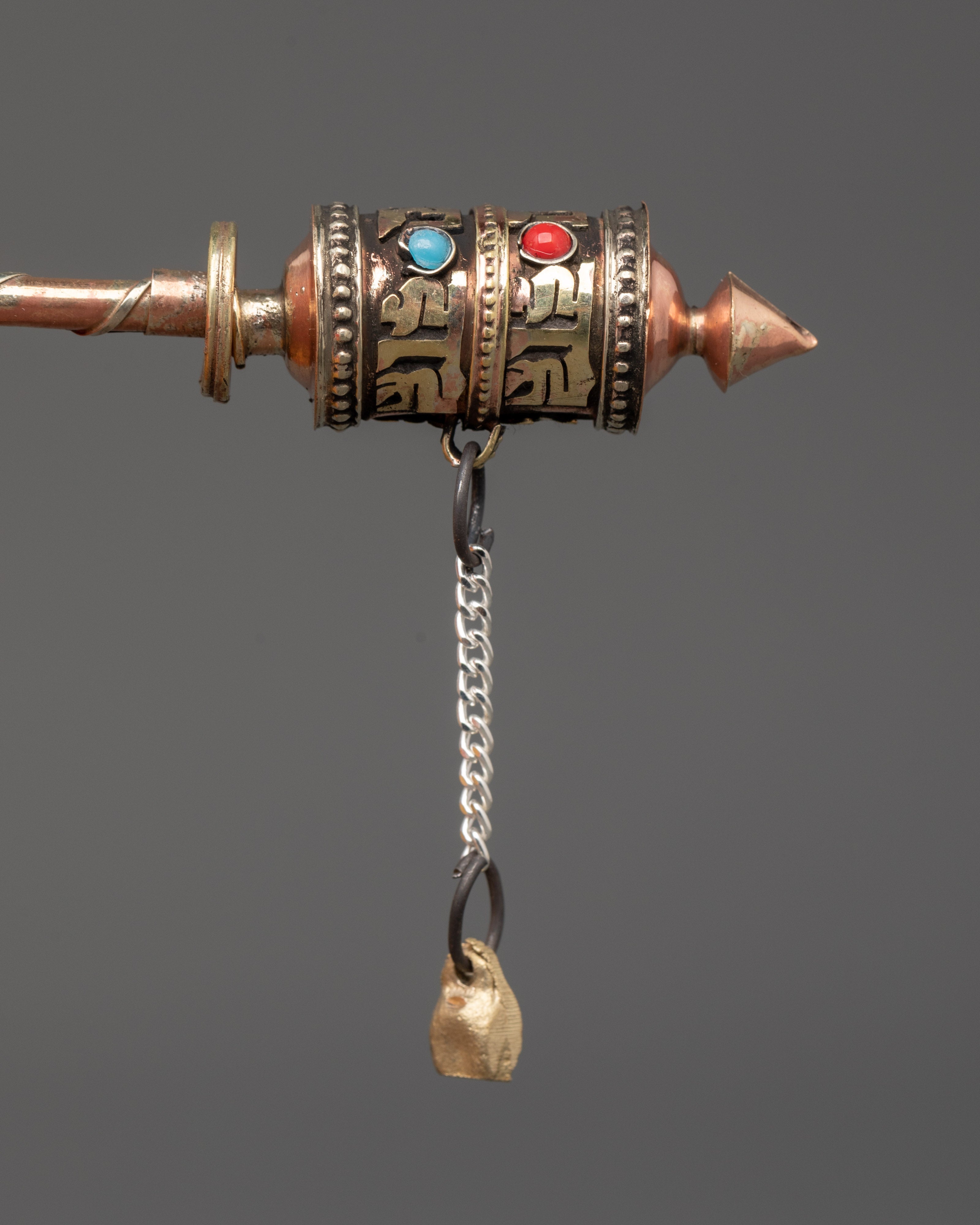 Sacred Mantra Engraved Prayer Wheel | Handcrafted Tibetan Spinning Wheel