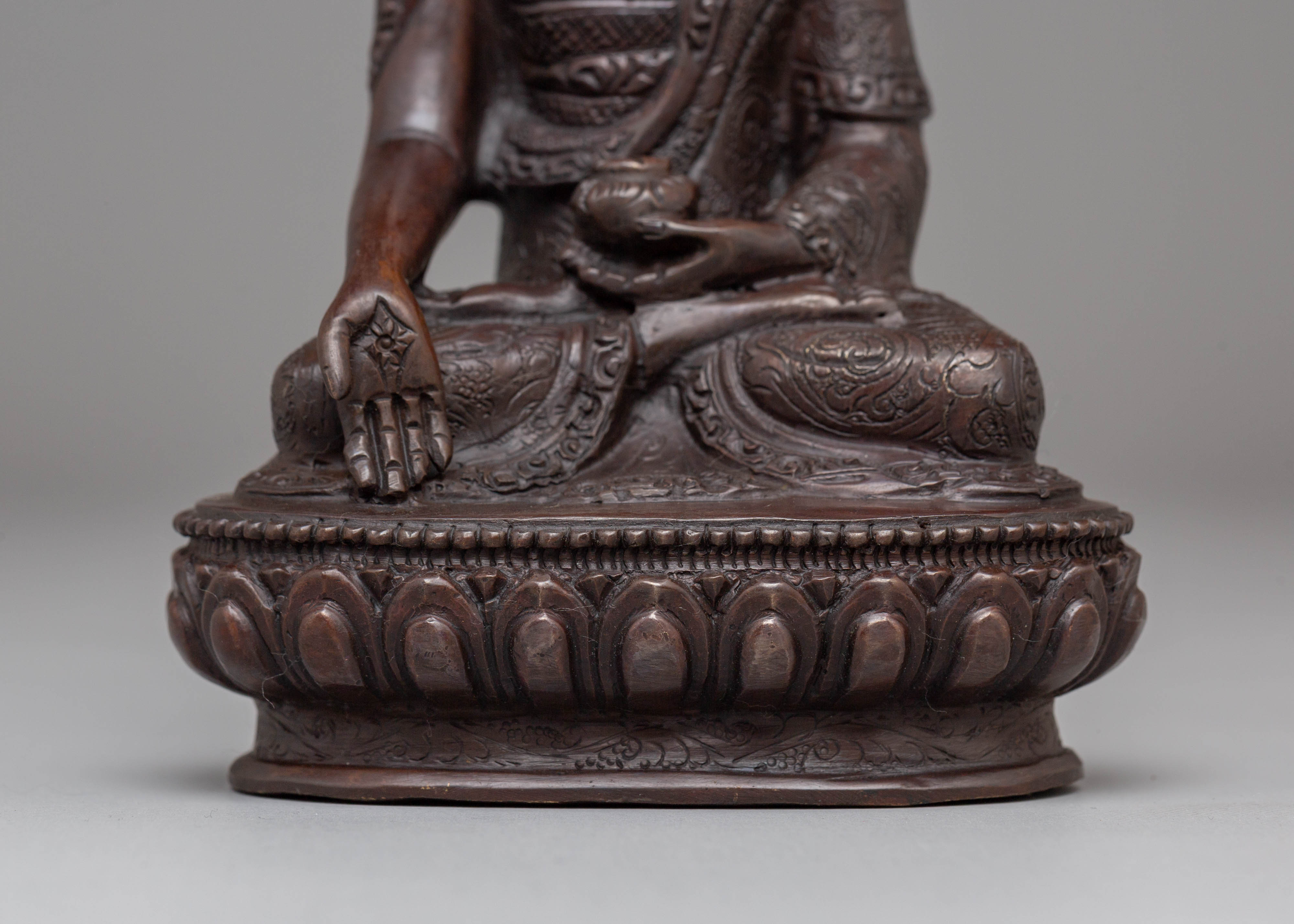 Oxidized Handcrafted Ratnasambhava Statue | Peaceful Jewel-Born Buddha
