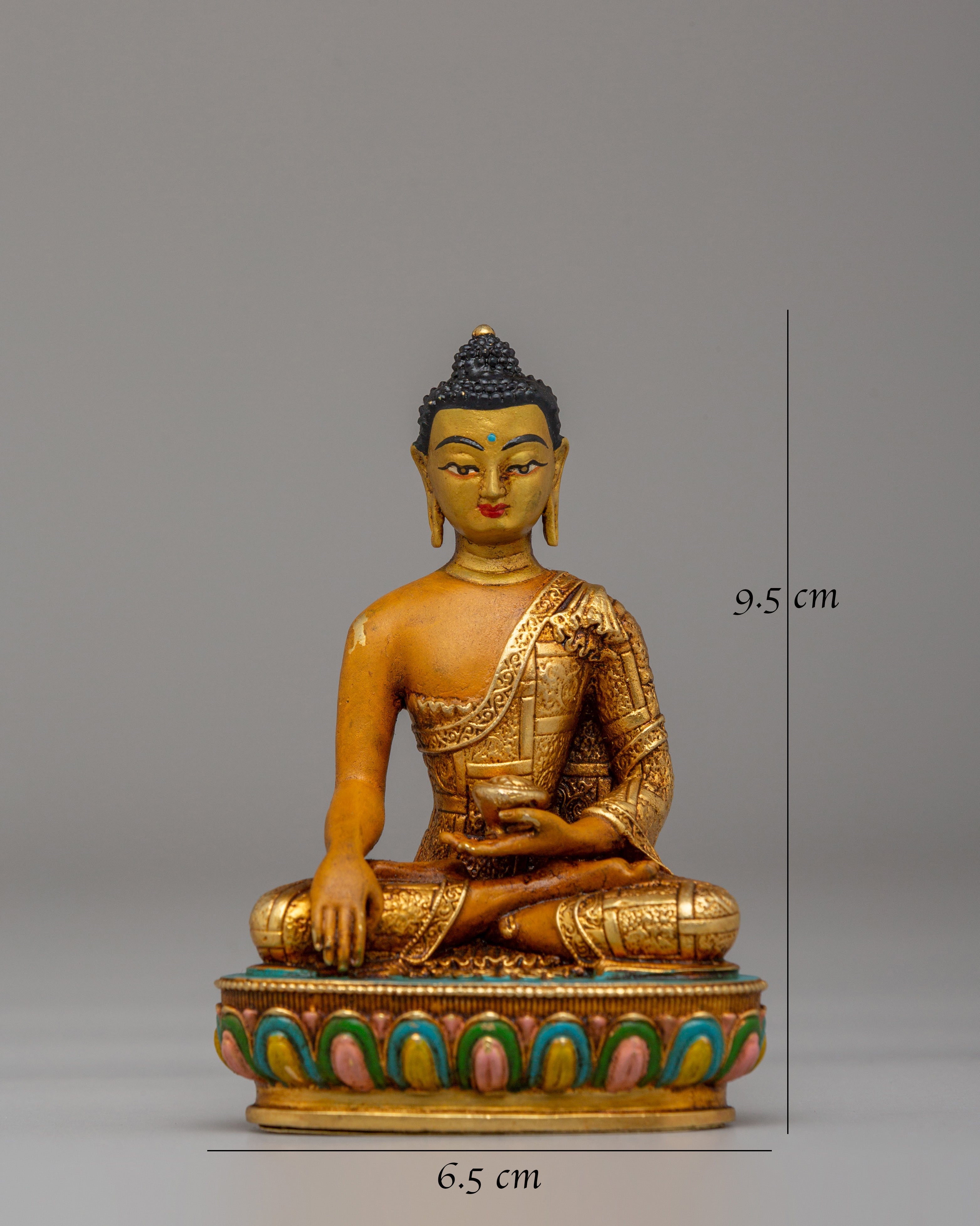 Himalayan Shakyamuni Buddha Shrine Statue | 24K Gold Plated Tibetan Buddha