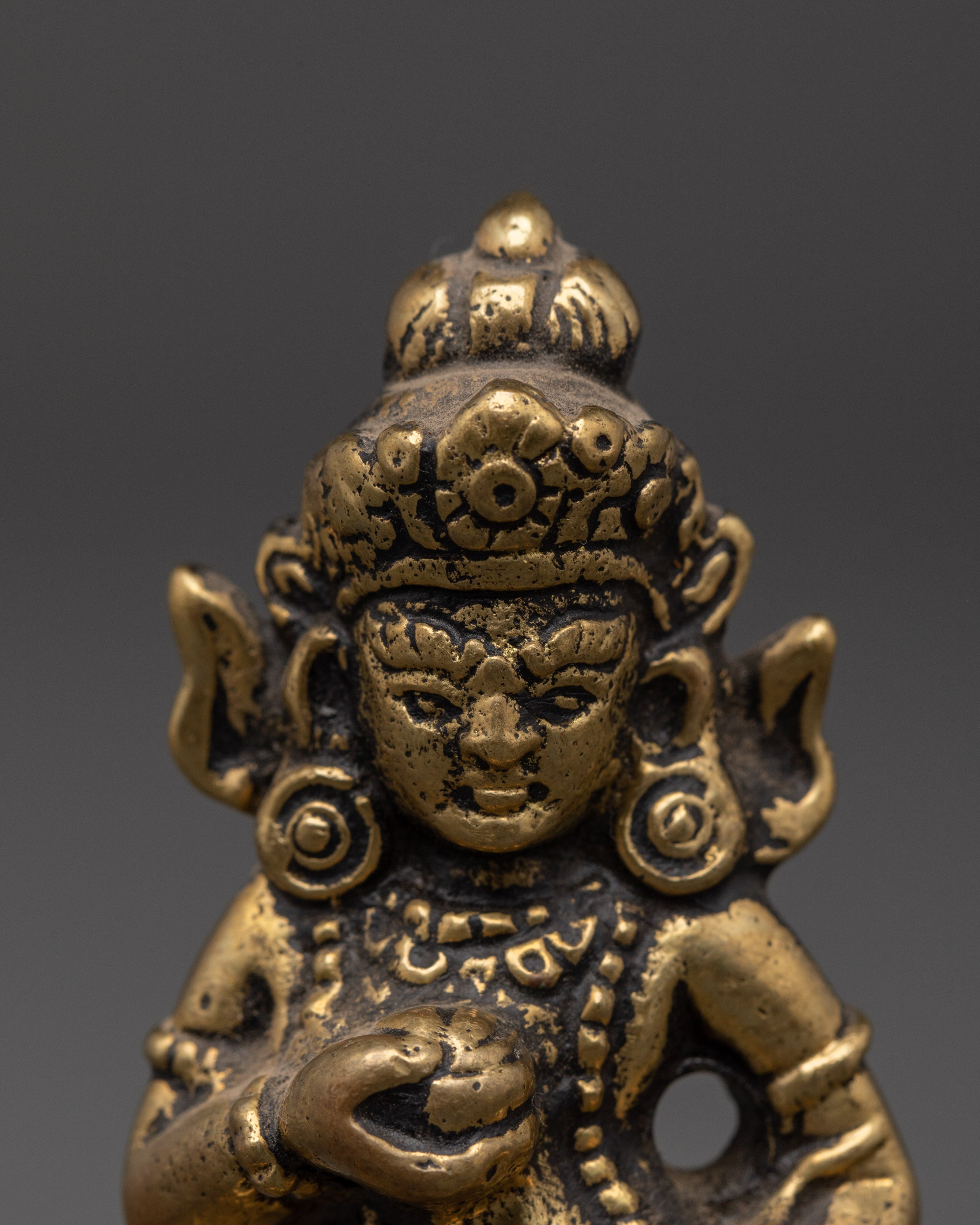 Tibetan Black Dzambhala Statue | Wealth Deity Sculpture for Prosperity & Abundance