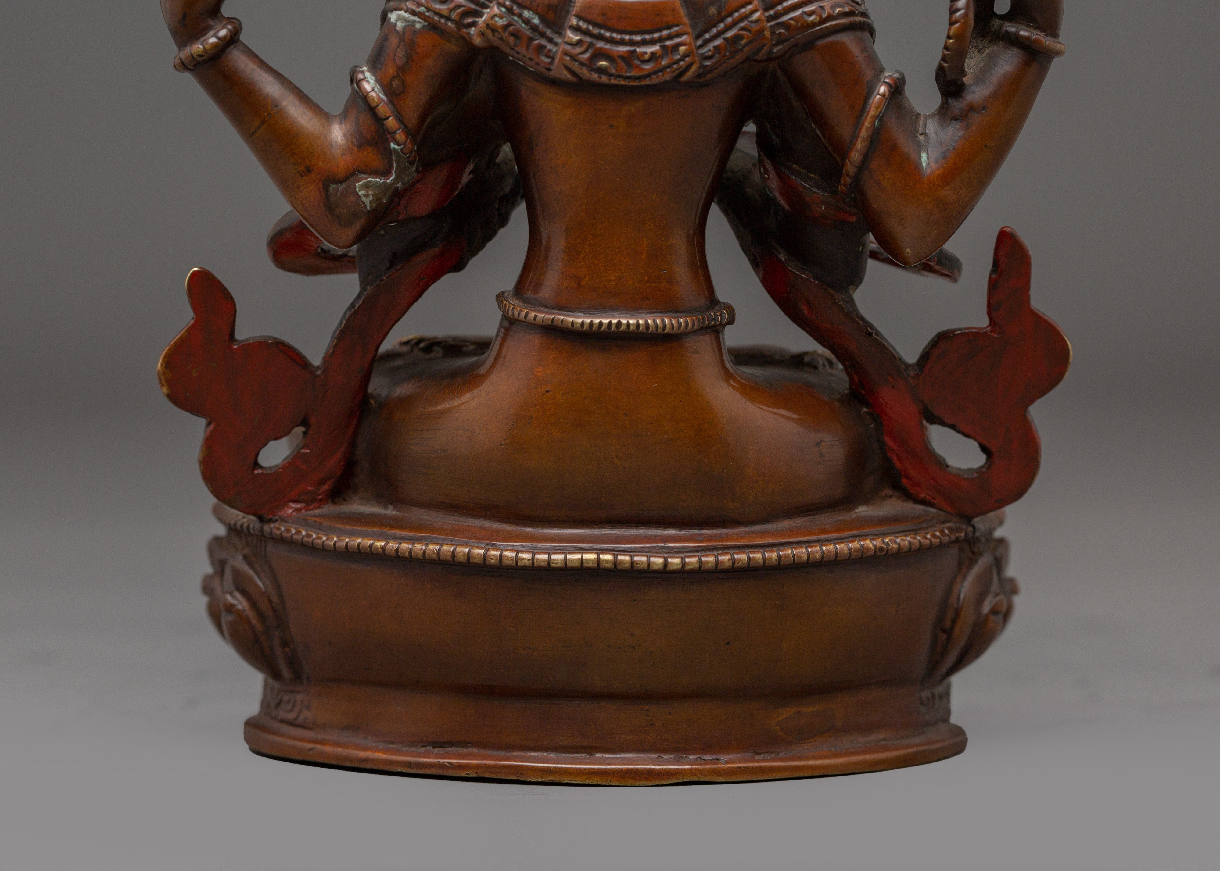 Himalayan Four Armed Chenrezig Statue | Avalokiteshvara Buddha of Compassion
