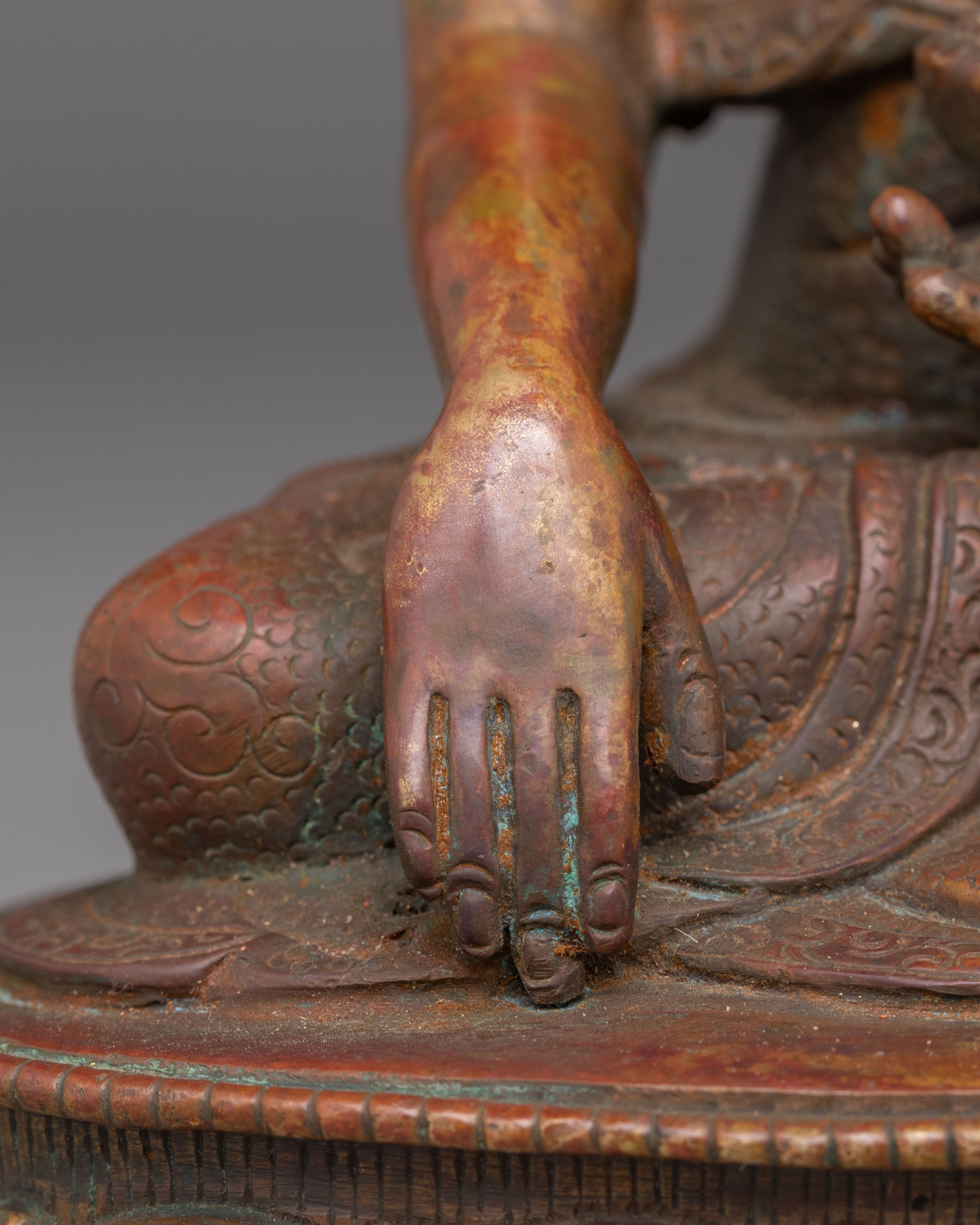 Sacred Shakyamuni Buddha Dharma Statue | Tibetan Copper Art for Meditation