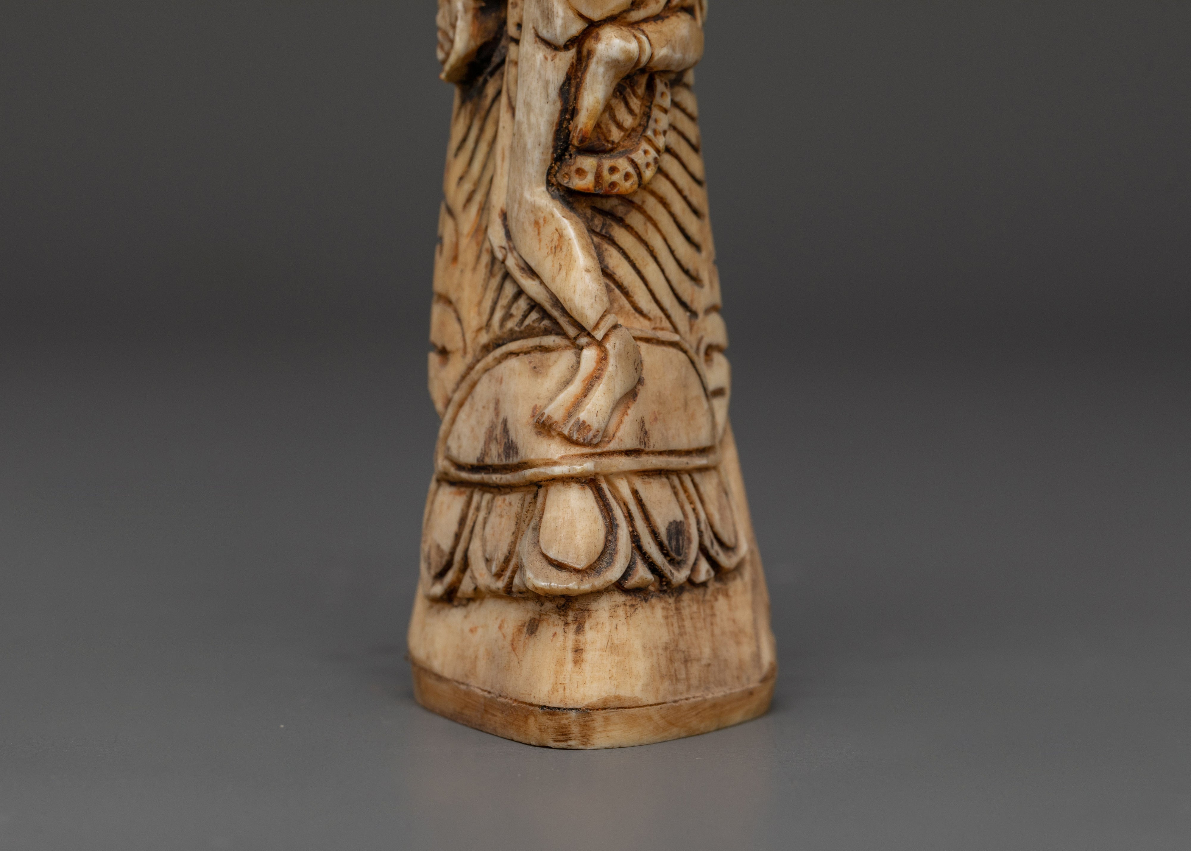 Handcarved Ritual Yak Bone Stamp | For Mantra Impressions, Buddhist Ceremonies