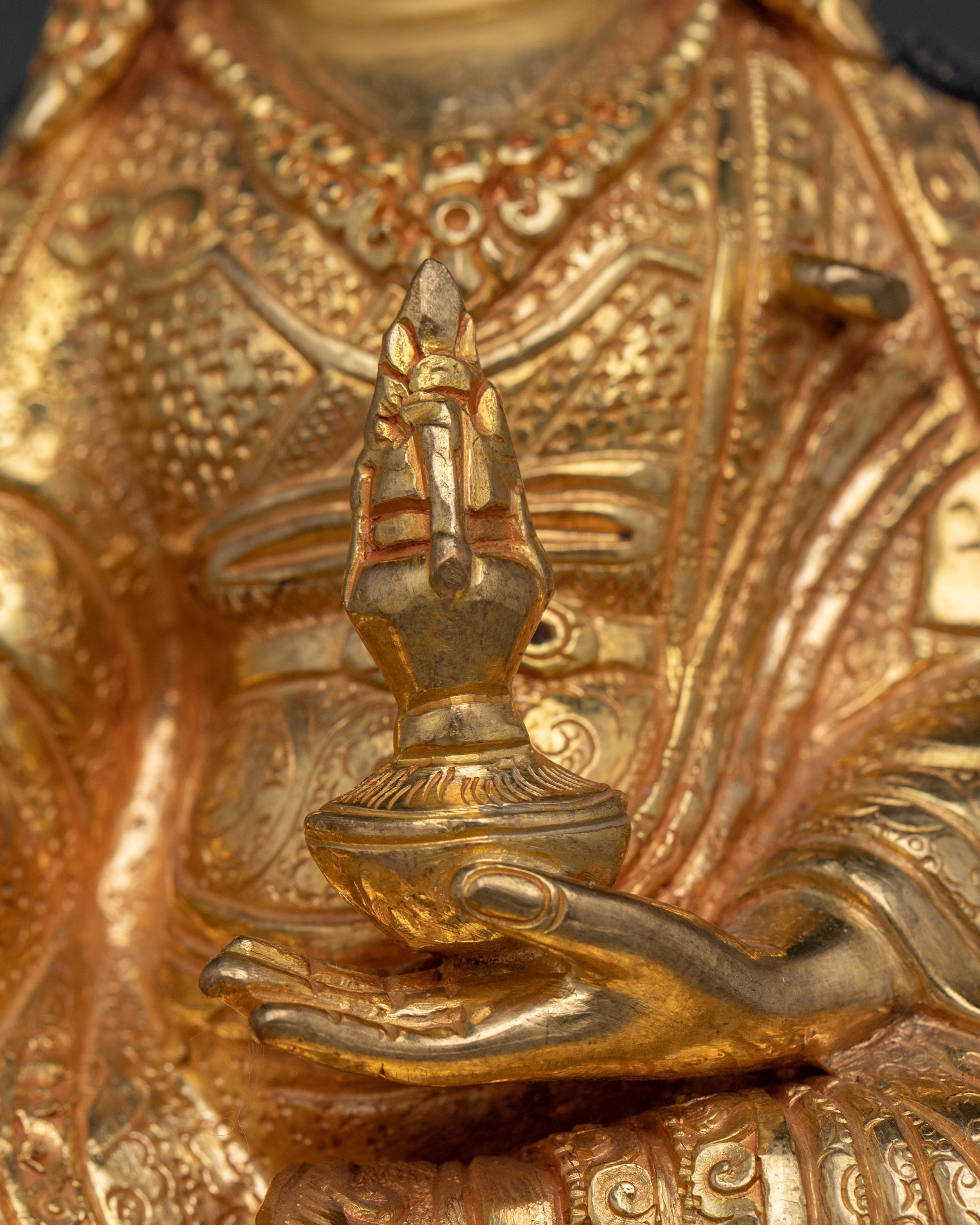 Sacred Copper Sculpture of Padmasambhava for Shrine | Guru Rinpoche Statue