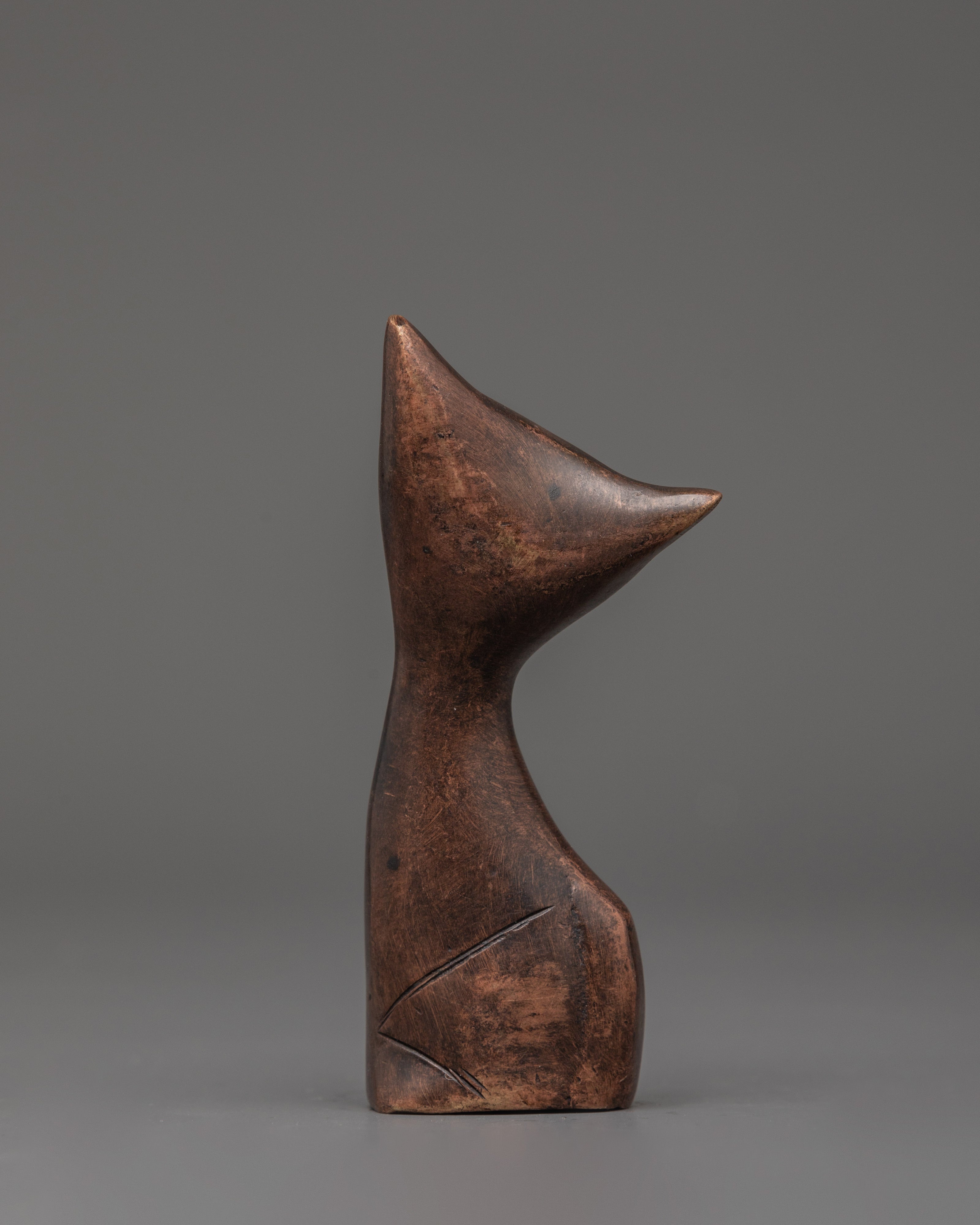 Handcrafted Decorative Cat Figurine Set | Oxidized Copper Cat Sculpture