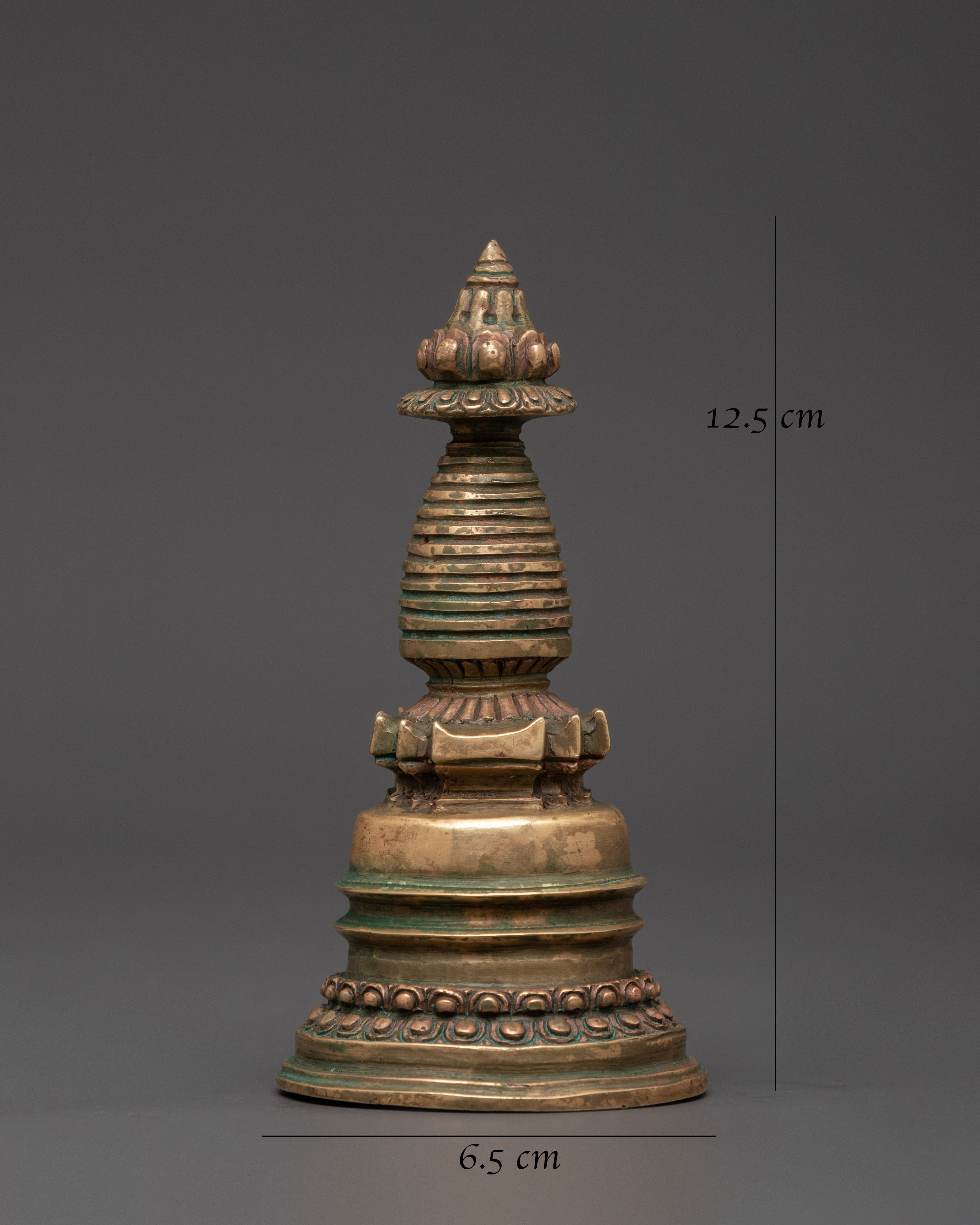 Copper Stupa with Antique Finish | Tibetan Spiritual Decor