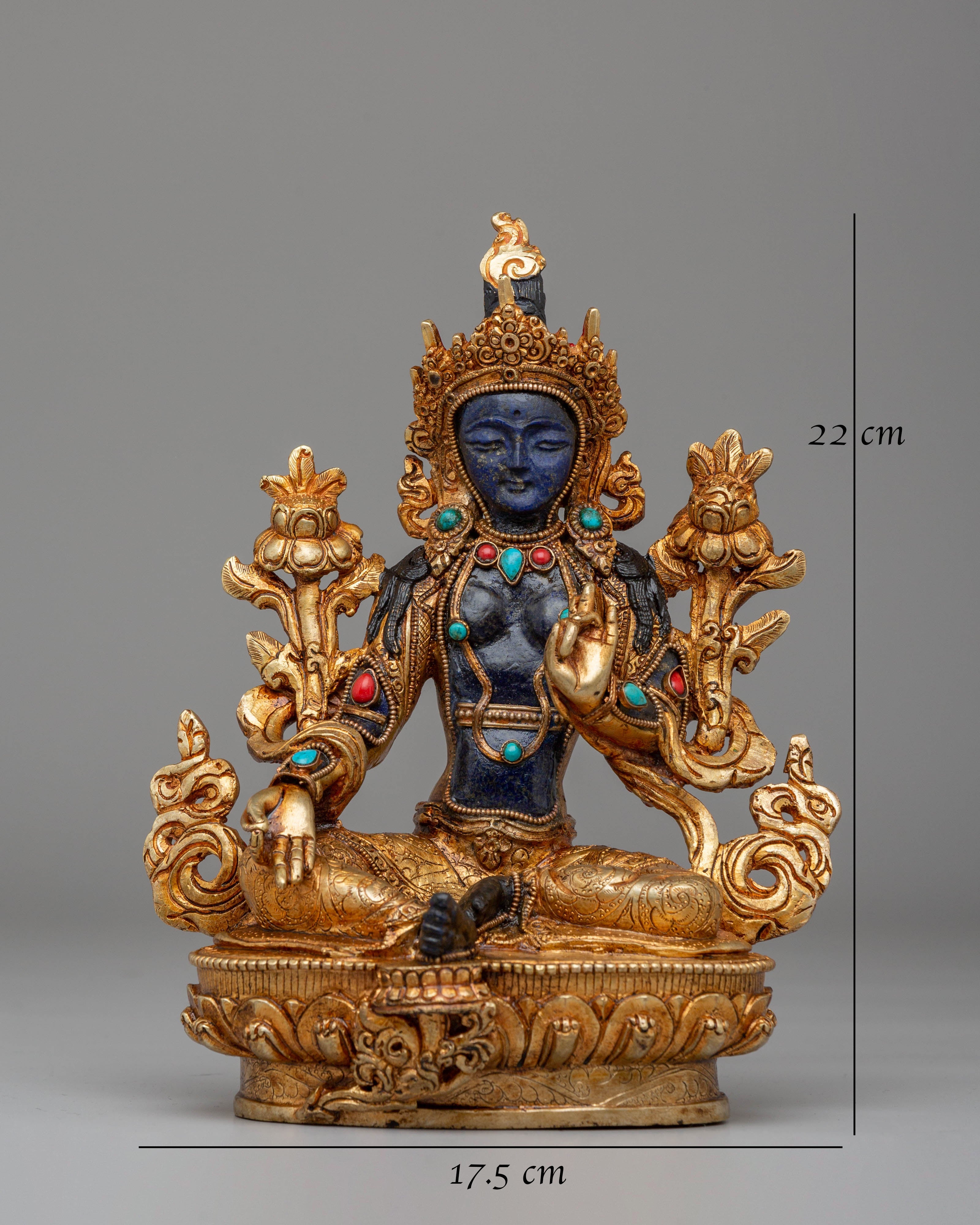 Green Tara Statue : Female Deity of Love and Compassion