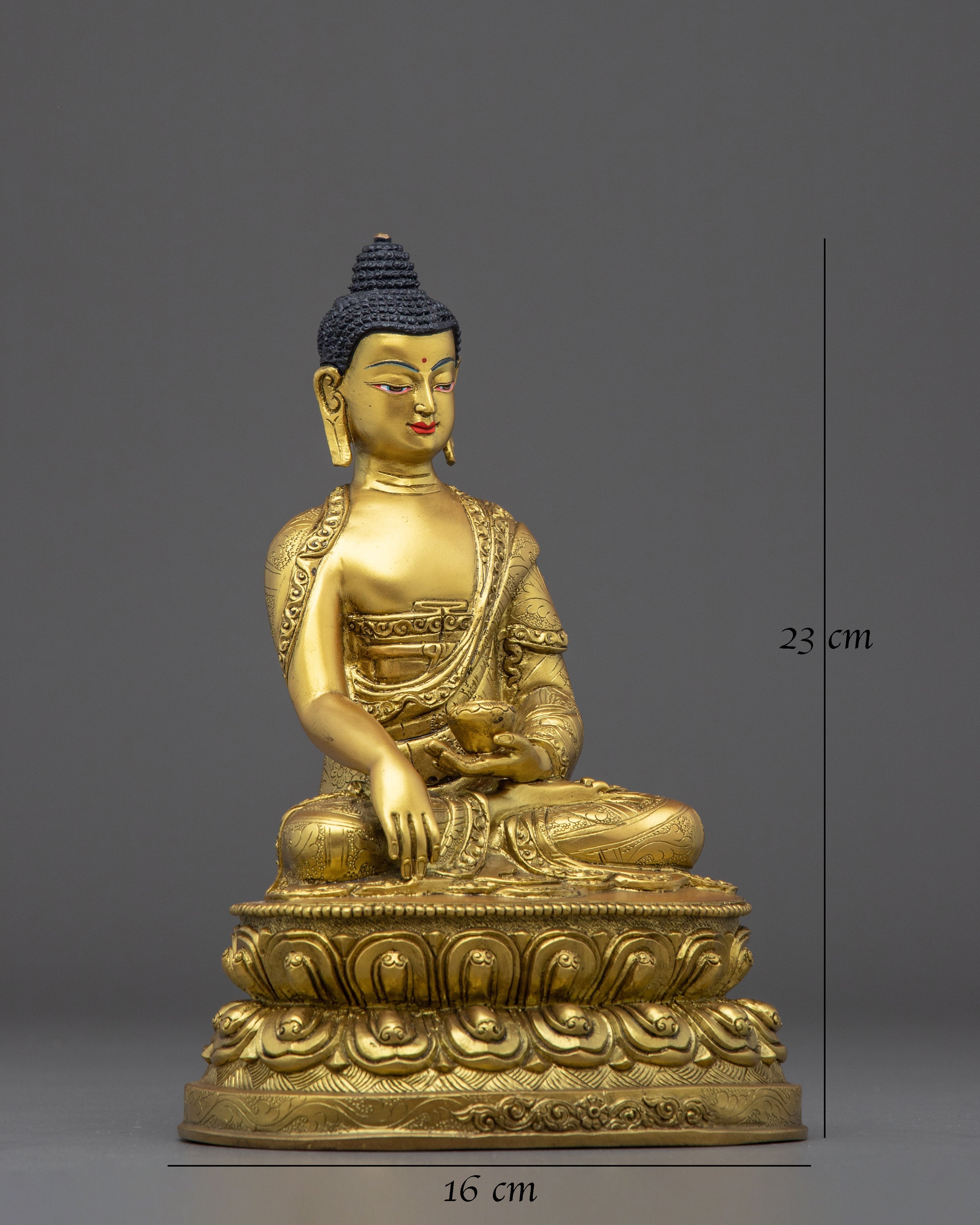 Golden Handmade Shakyamuni Buddha Sculpture