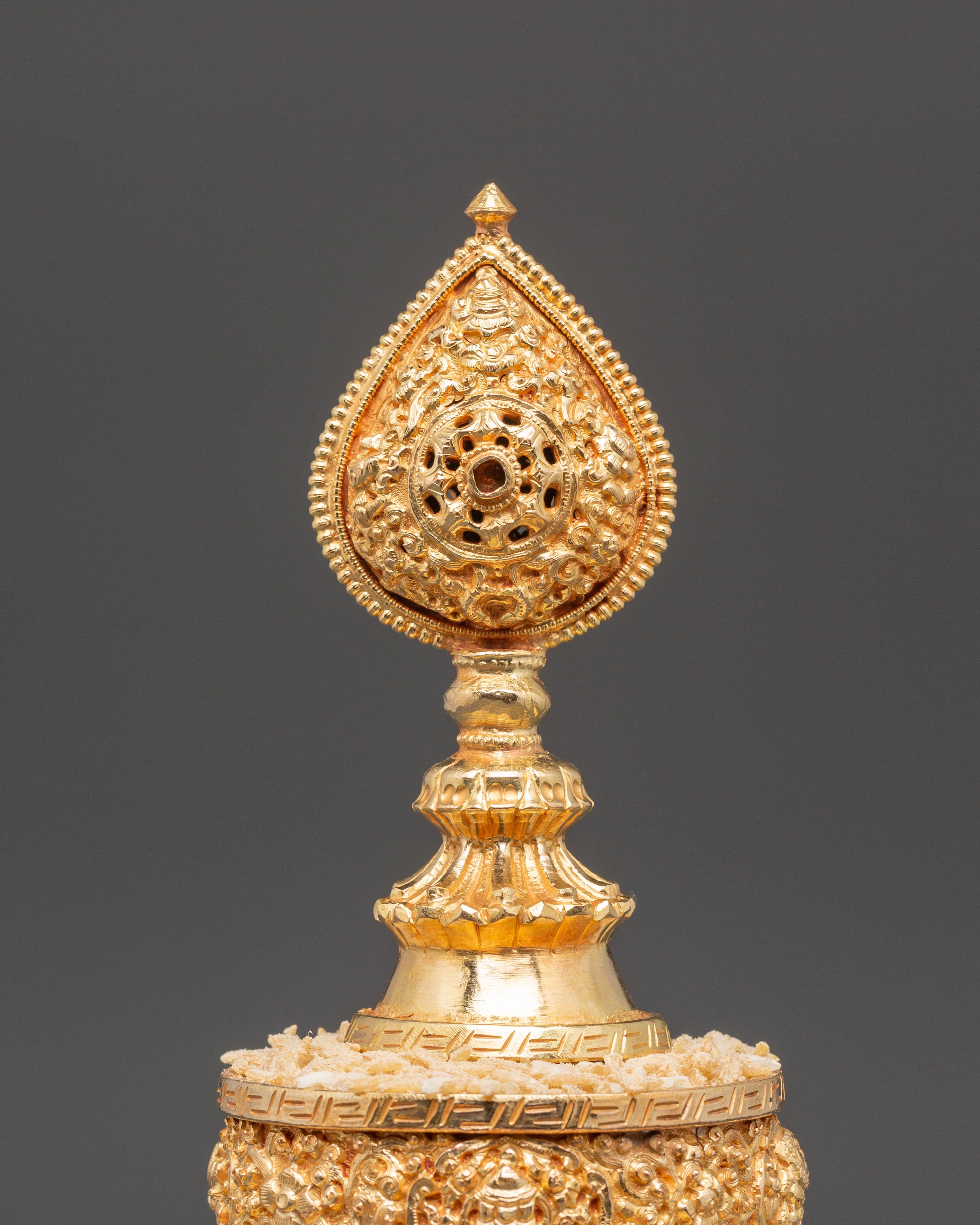 Handmade Gold Plated Mandala Offering Set | Tibetan Buddhist Altar Decor