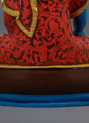 Handcrafted Blue Shakyamuni Buddha | Sacred Tibetan Buddha Sculpture