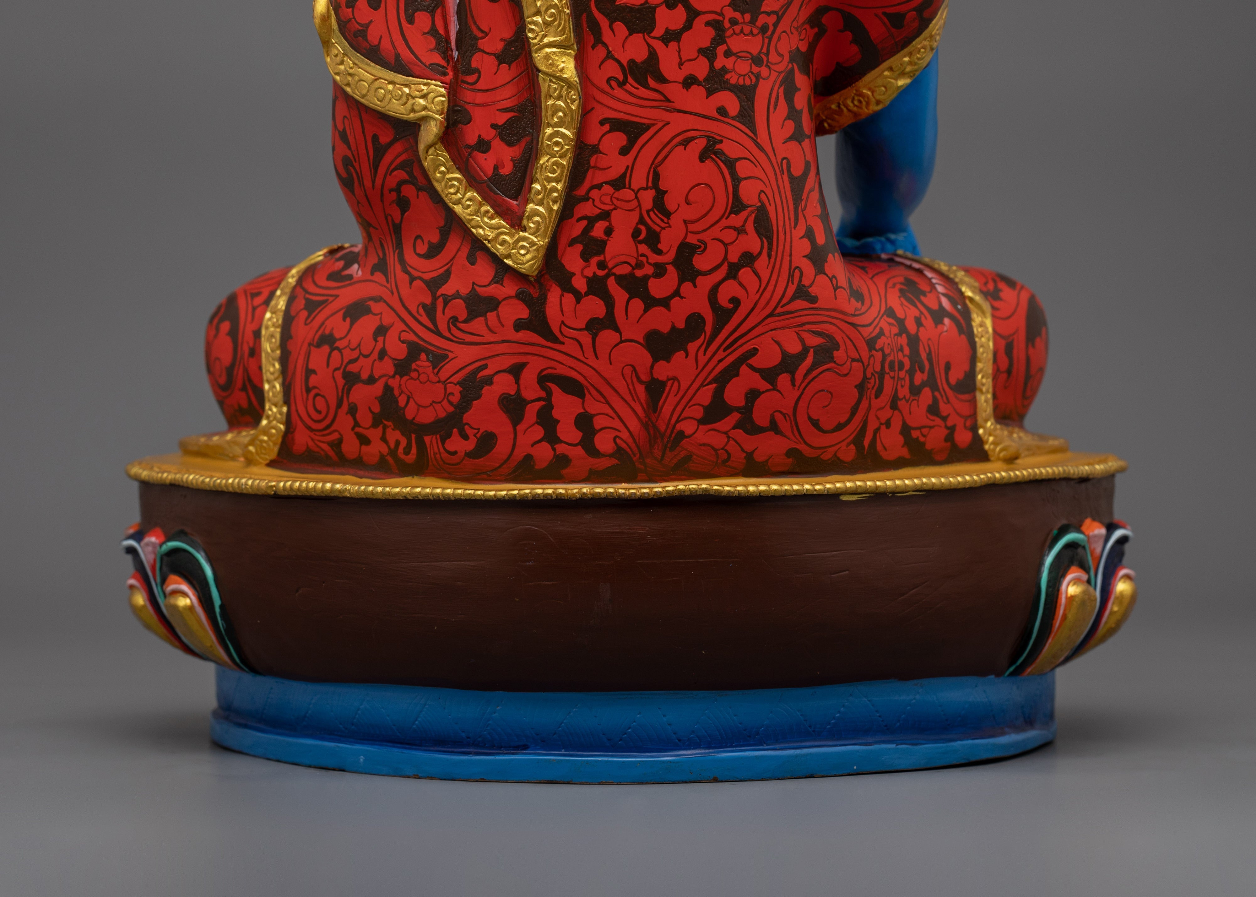 Handcrafted Blue Shakyamuni Buddha | Sacred Tibetan Buddha Sculpture