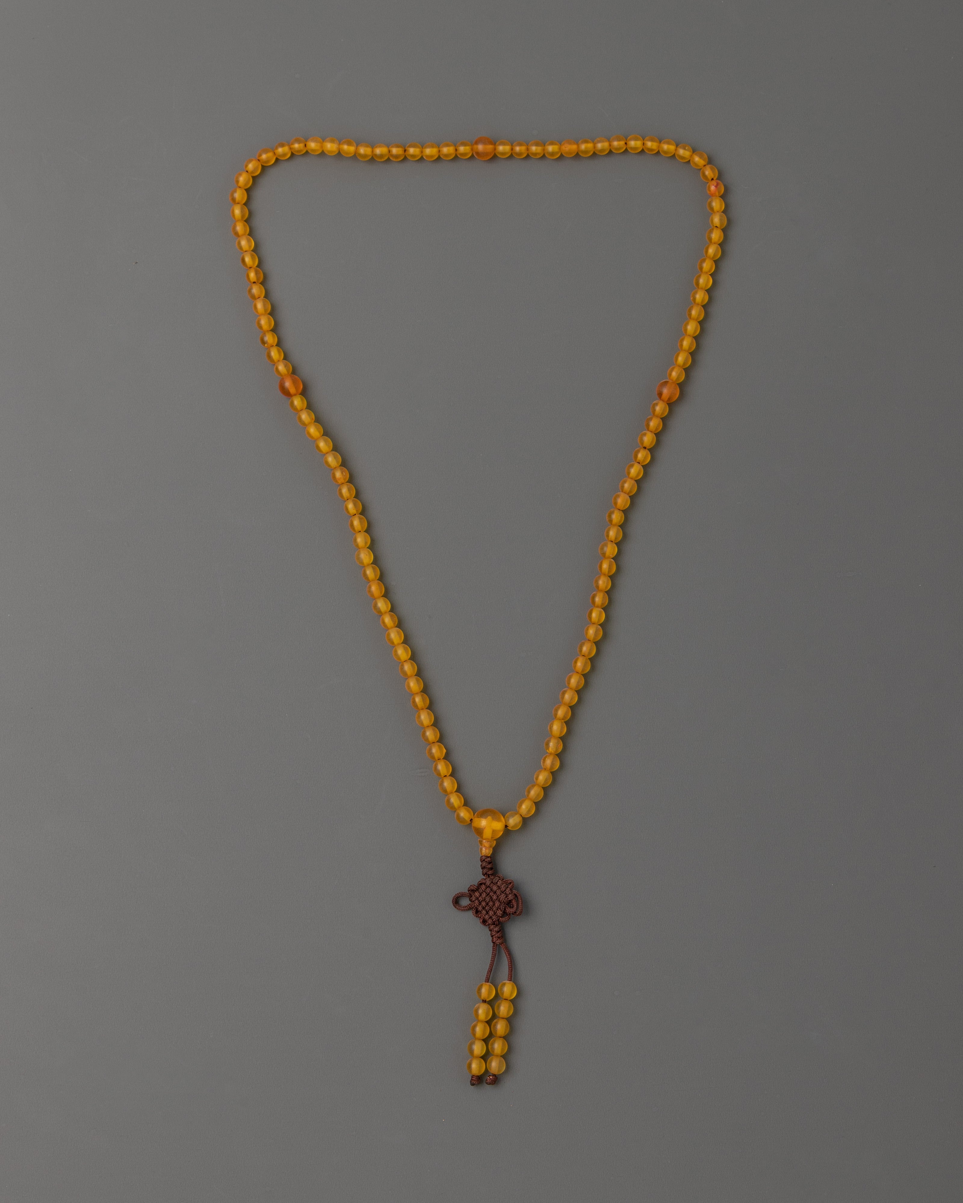 Yellow Agate Mala Beads | Handmade Buddhist Prayer Mala