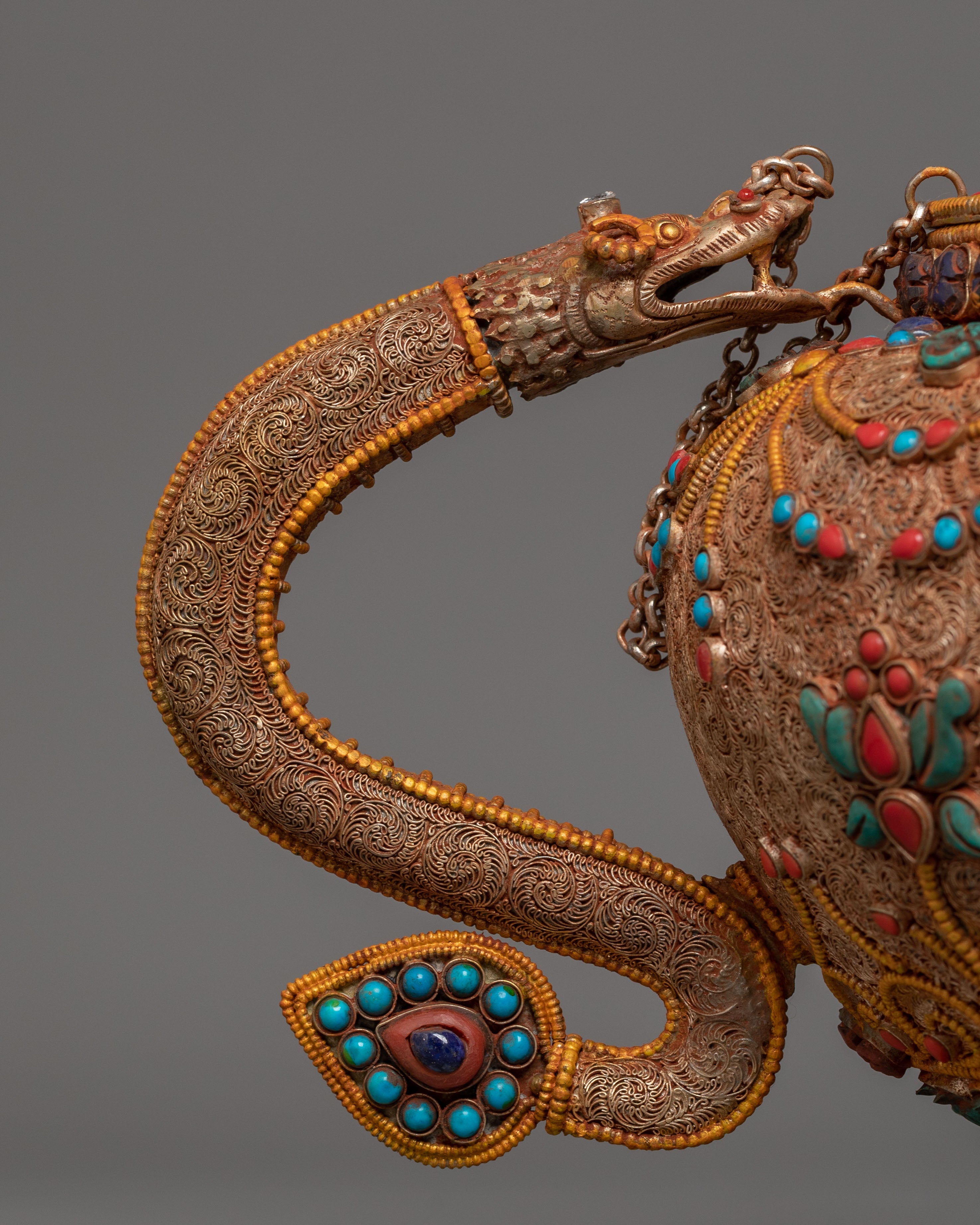 Green Tara Carved Tea Pot | Mother of All Buddhas