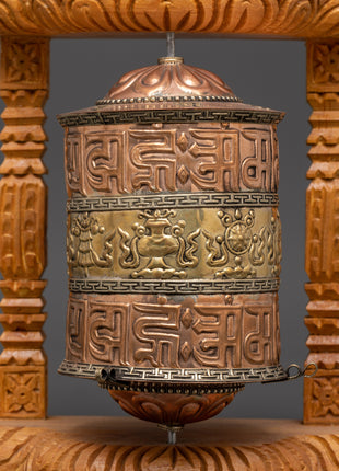 Buddhist Sacred Prayer Wheel | Sacred Wood Frame