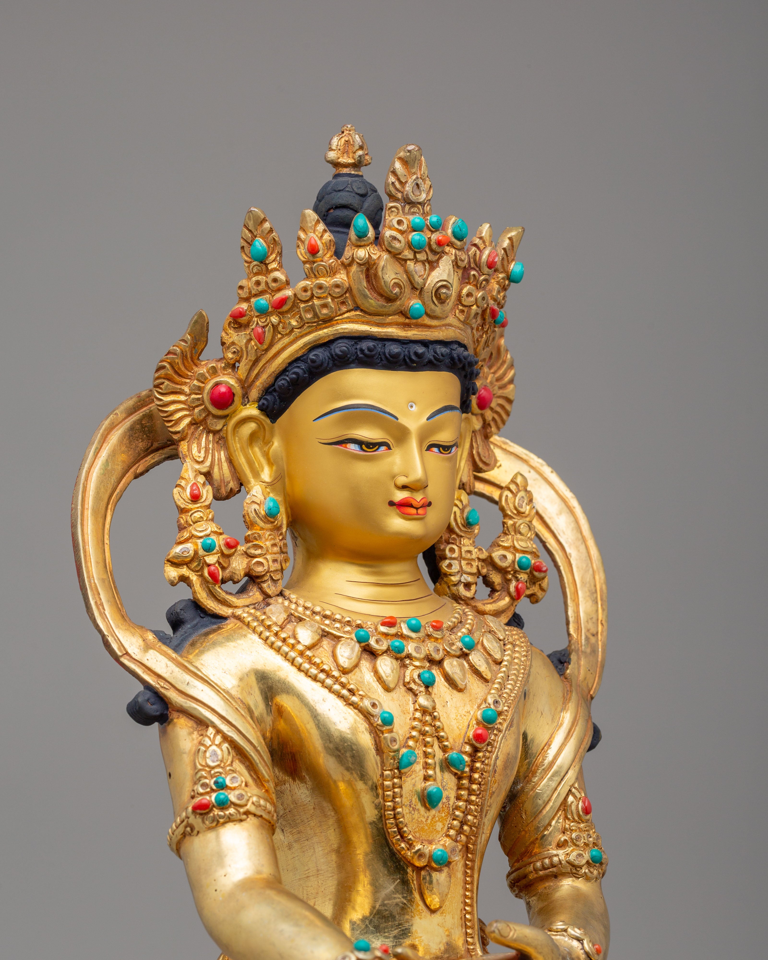 Crowned Shakyamuni Buddha Peaceful Statue | Serene Presence for Your Sacred Space
