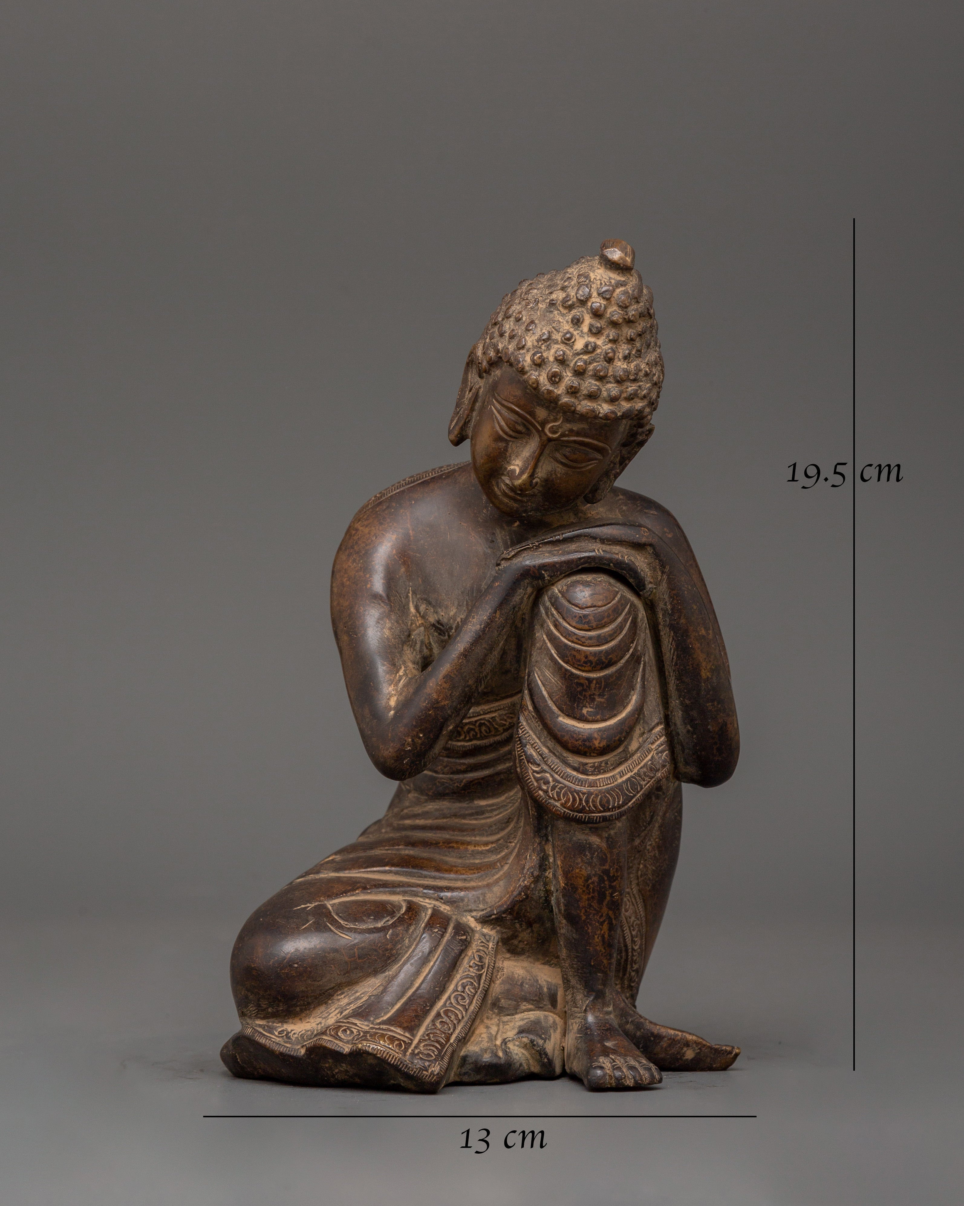 Buddha Bronze Iron Statue | Handcrafted Sitting Buddha Artwork