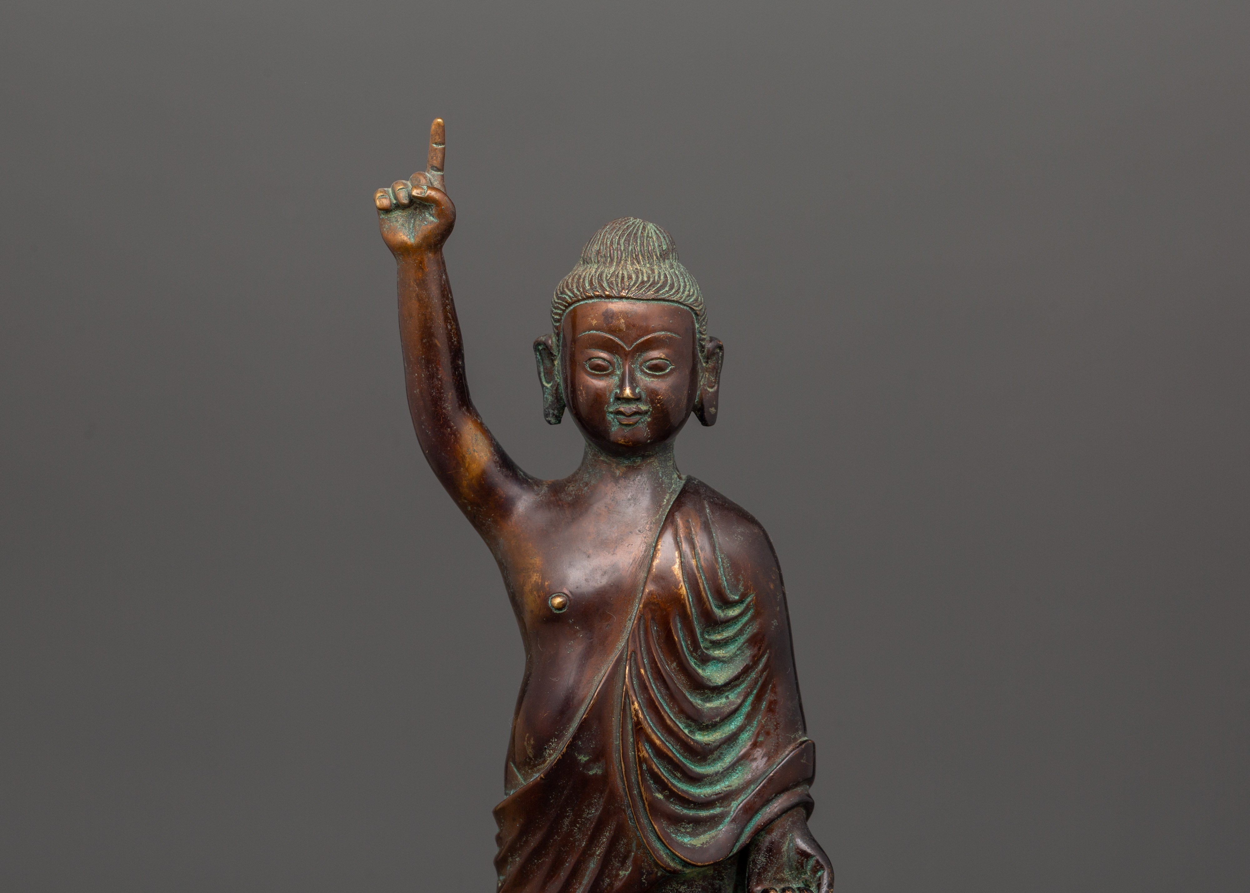 Oxidized Copper Standing Siddhartha Gautam | Symbol of Enlightenment