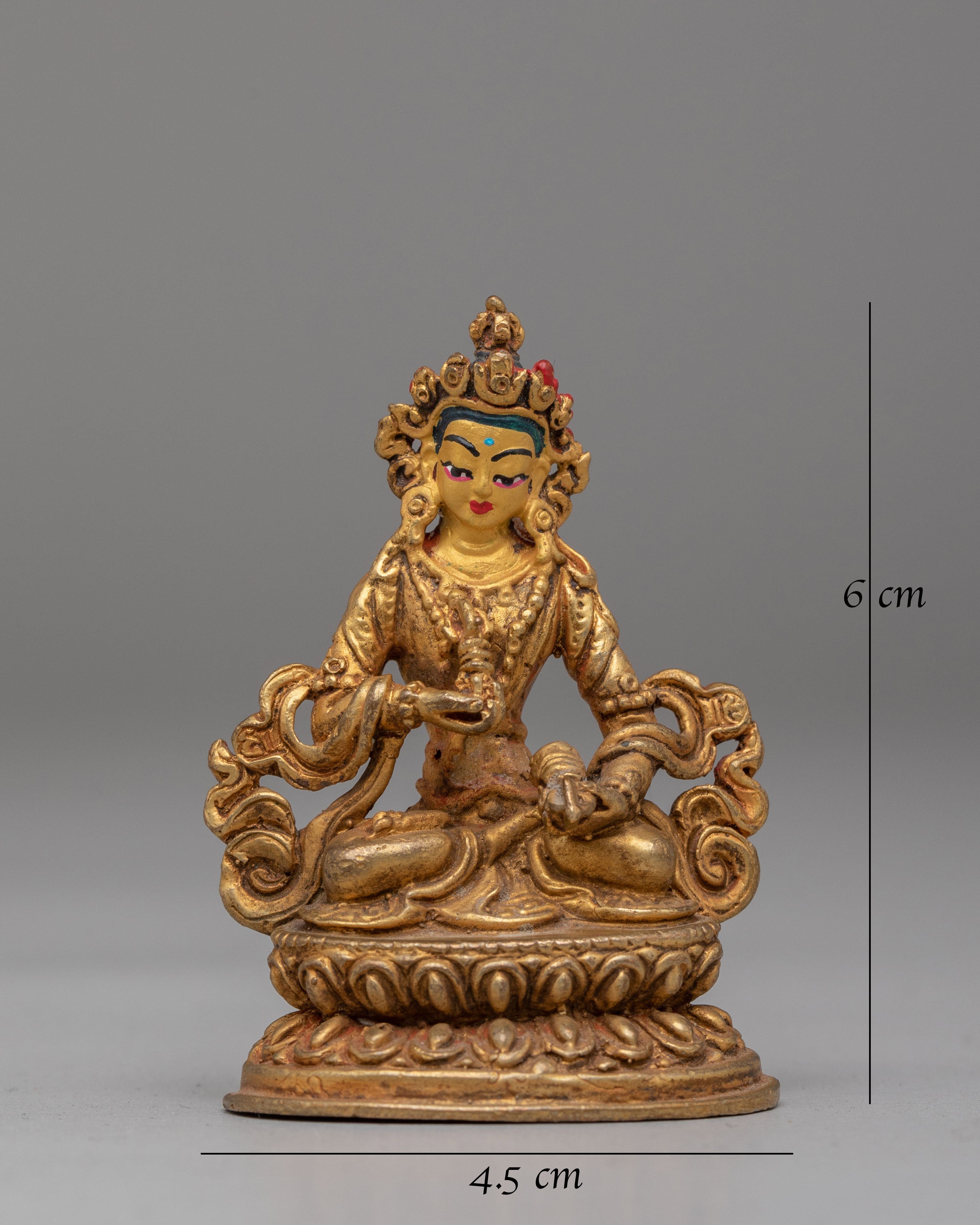 Traditional Altar Vajrasattva Statue | 24K Gold Plated Copper Buddhist Deity Figurine