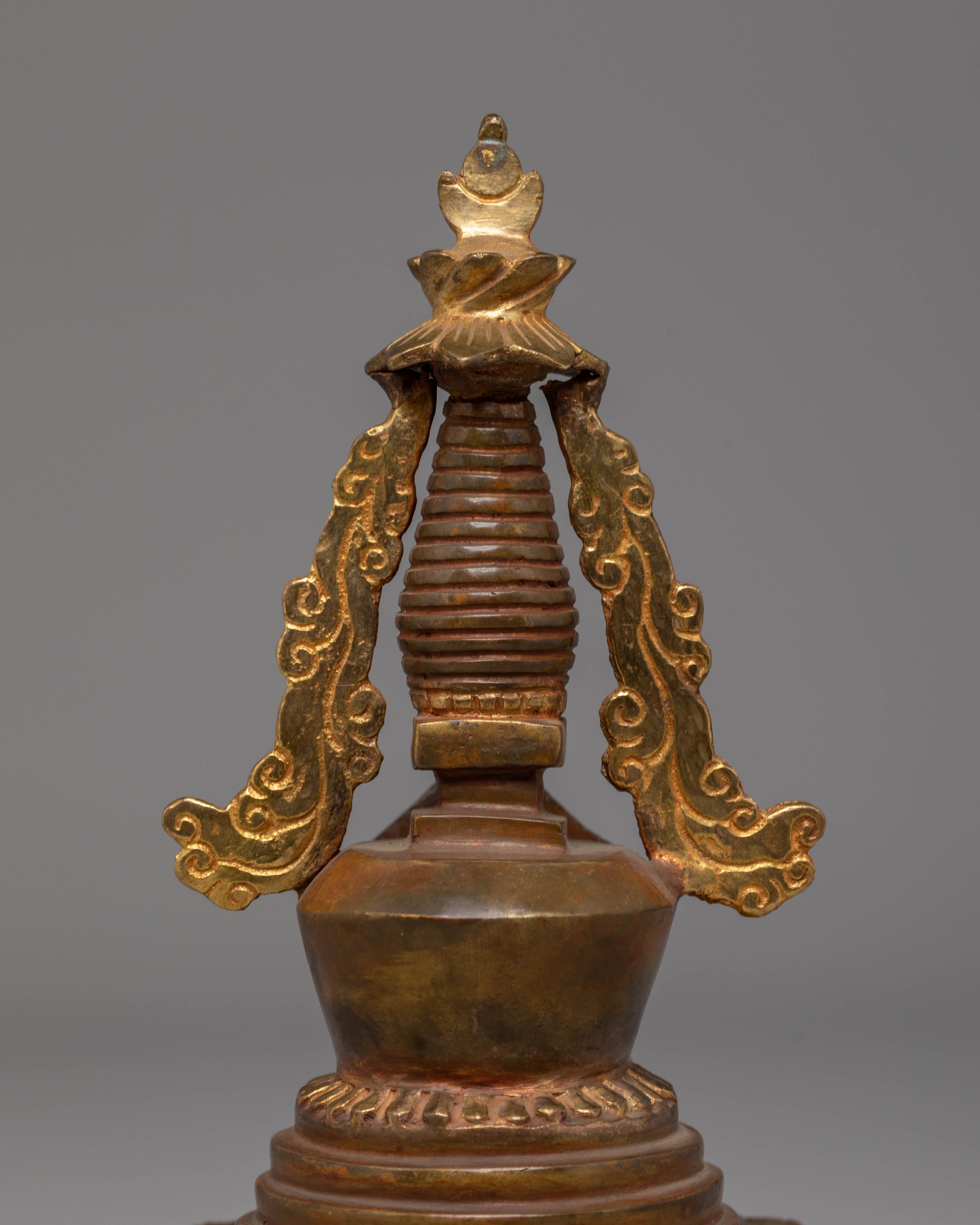 Sacred Copper Stupa Altar Shrine | Spiritual Enlightenment Symbol