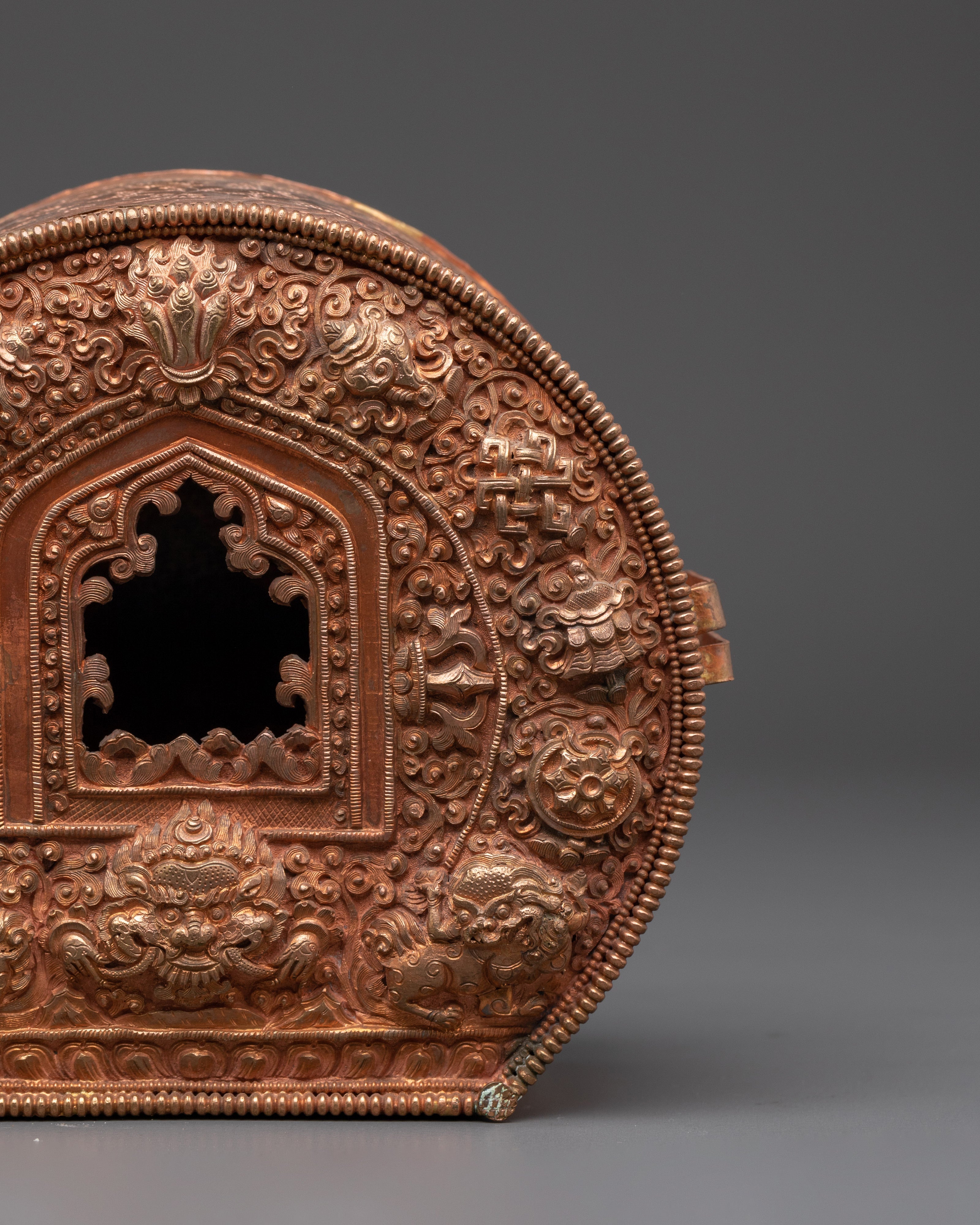 Handcrafted Spiritual Ghau Box | Copper Ritual Box for Meditation and Spiritual Practices