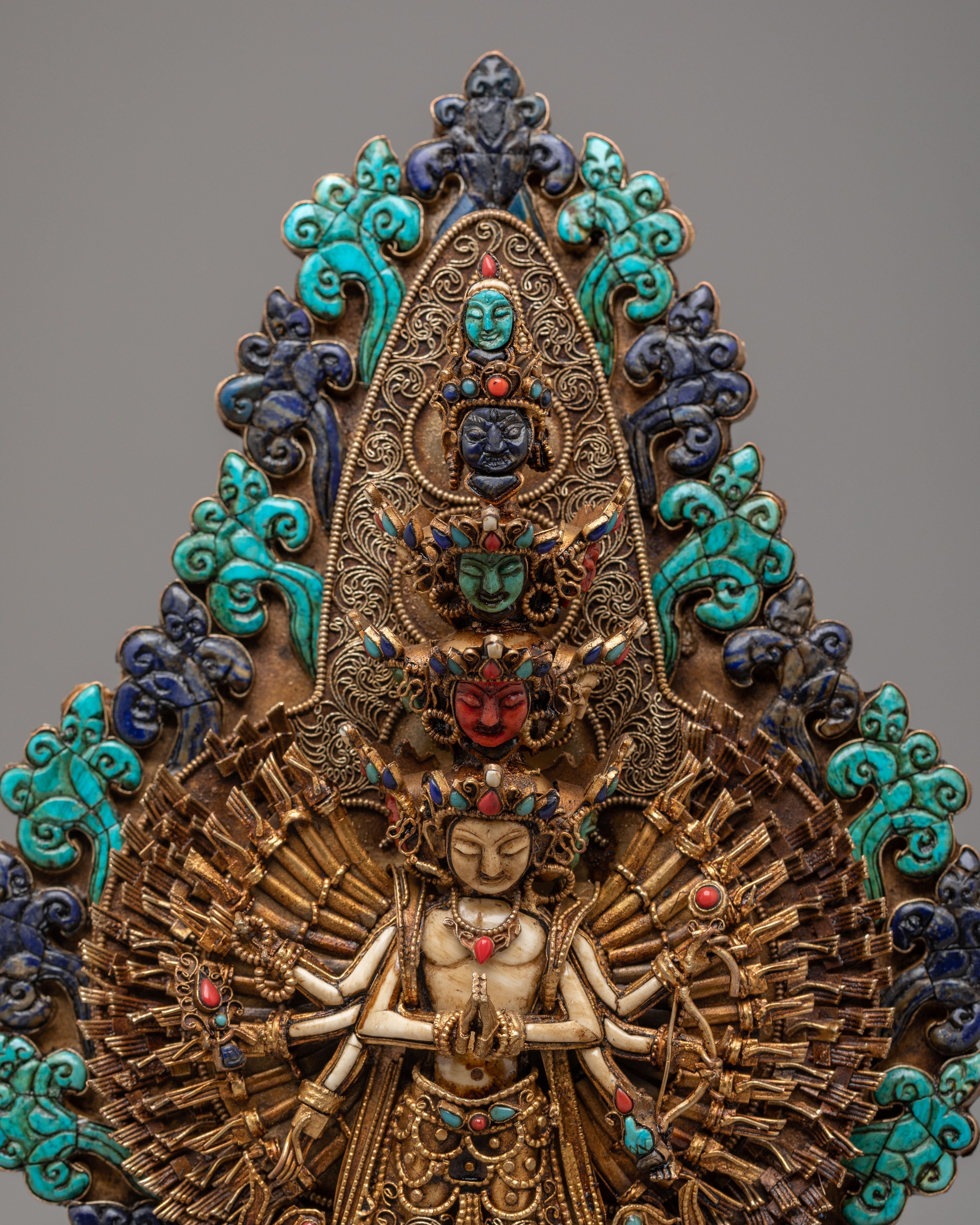 Traditional Thousand-Armed Chenrezig Statue | 1000 Arms Bodhisattva Artwork