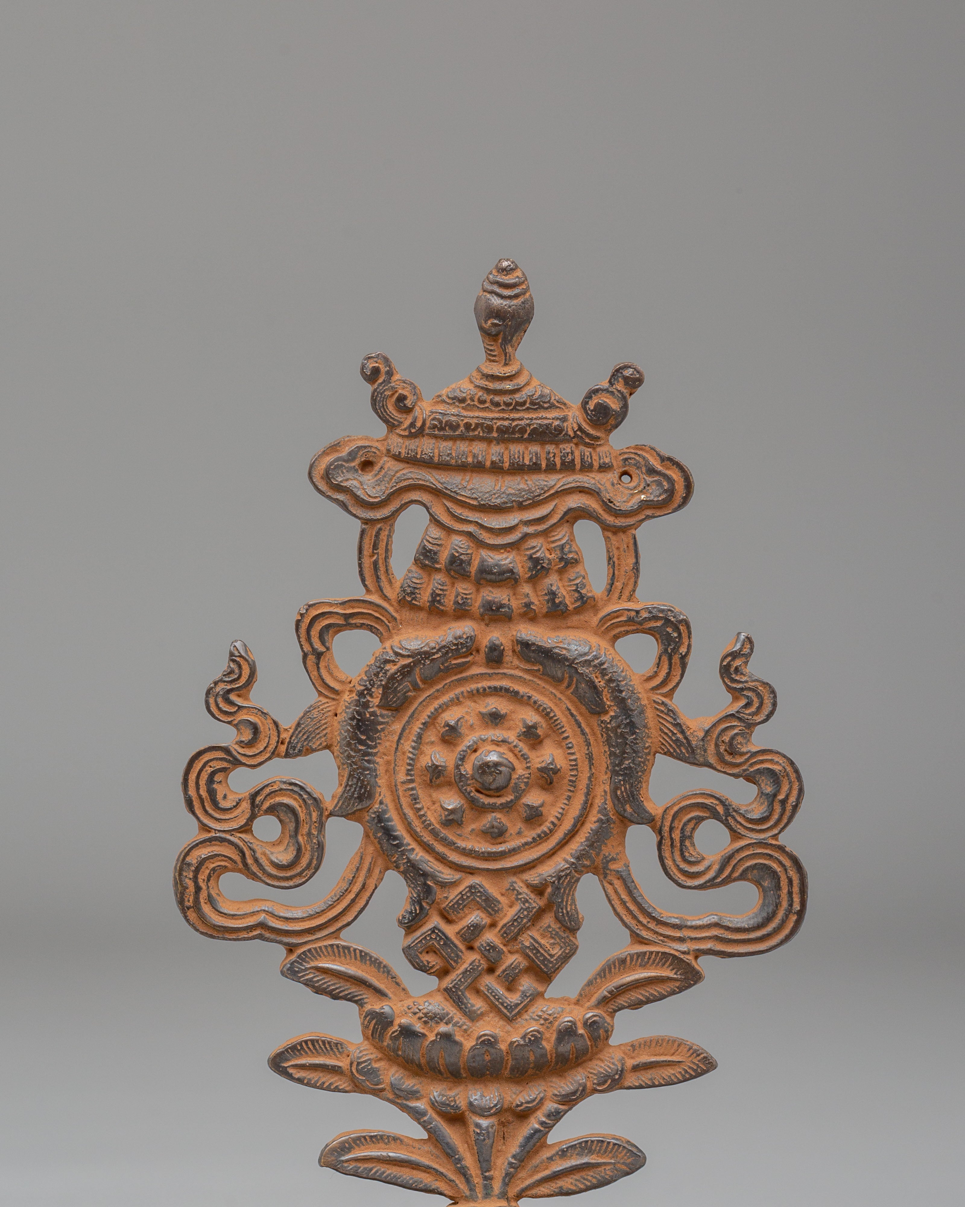 Vajrayana Auspicious Symbol | Sacred Buddhist Sculpture