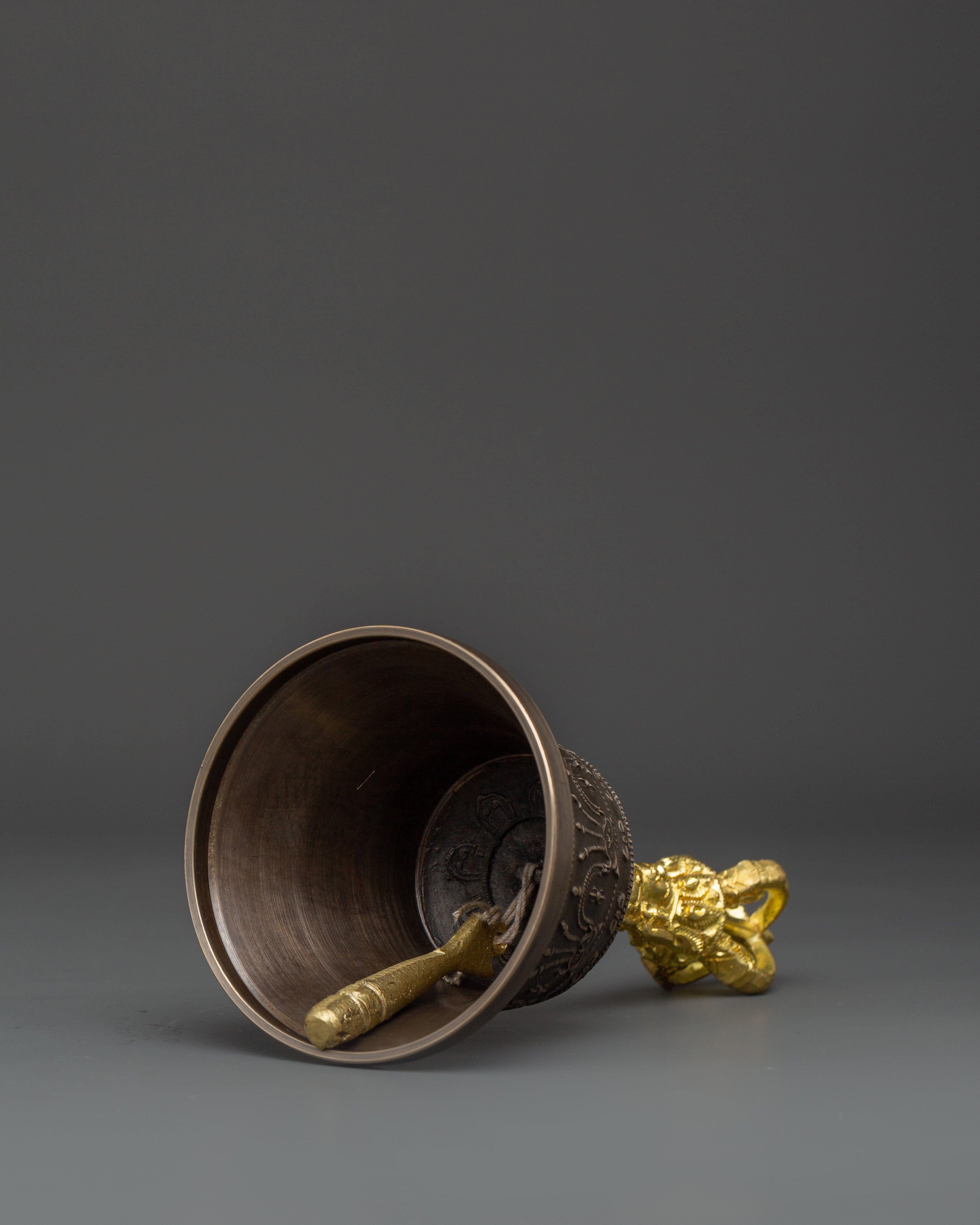 Sacred Tibetan Bronze and Brass Bell & Vajra Set | Ritual Tools