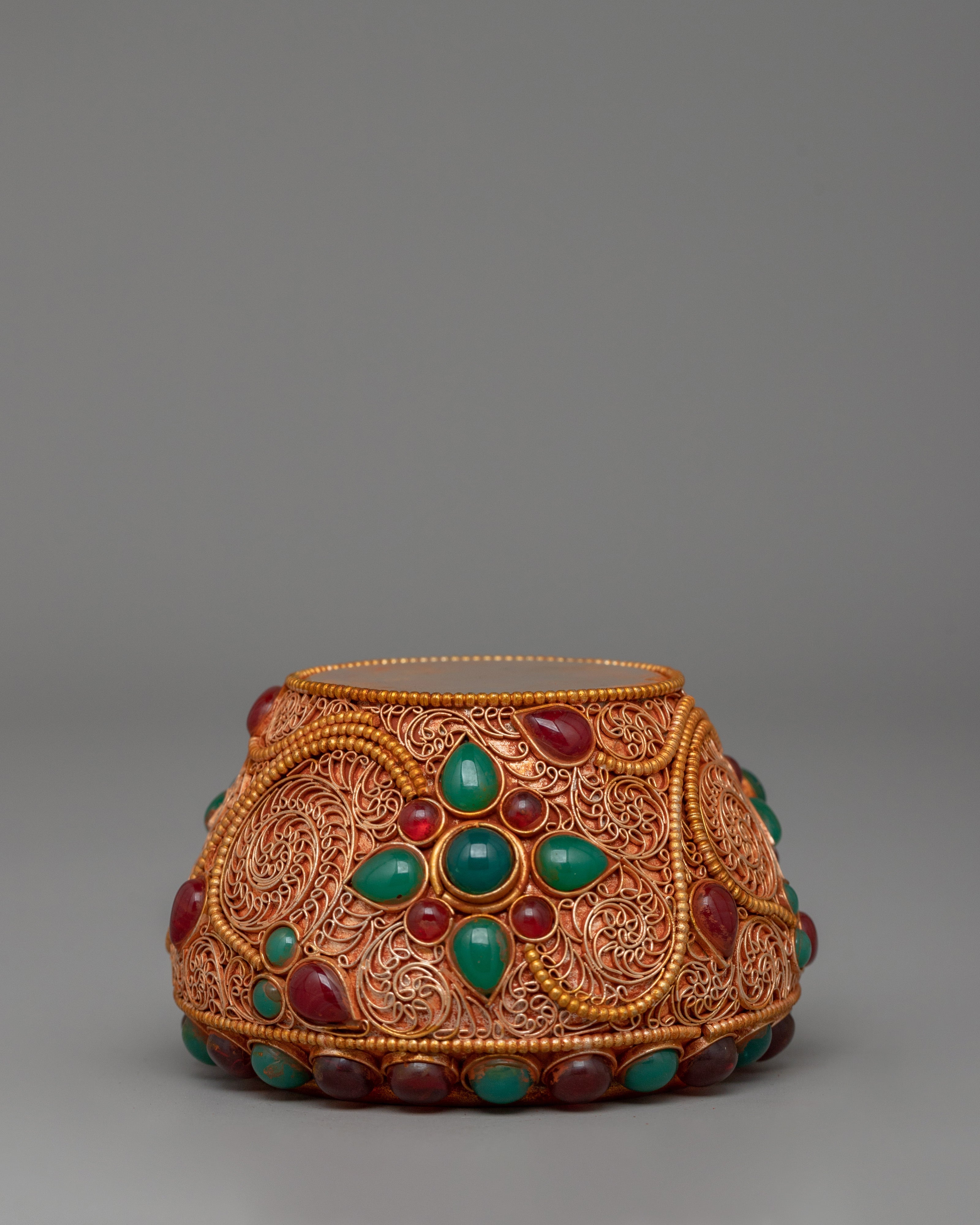 Gold-plated Tibetan Golpa Bowl | Buddhist Altar Decor