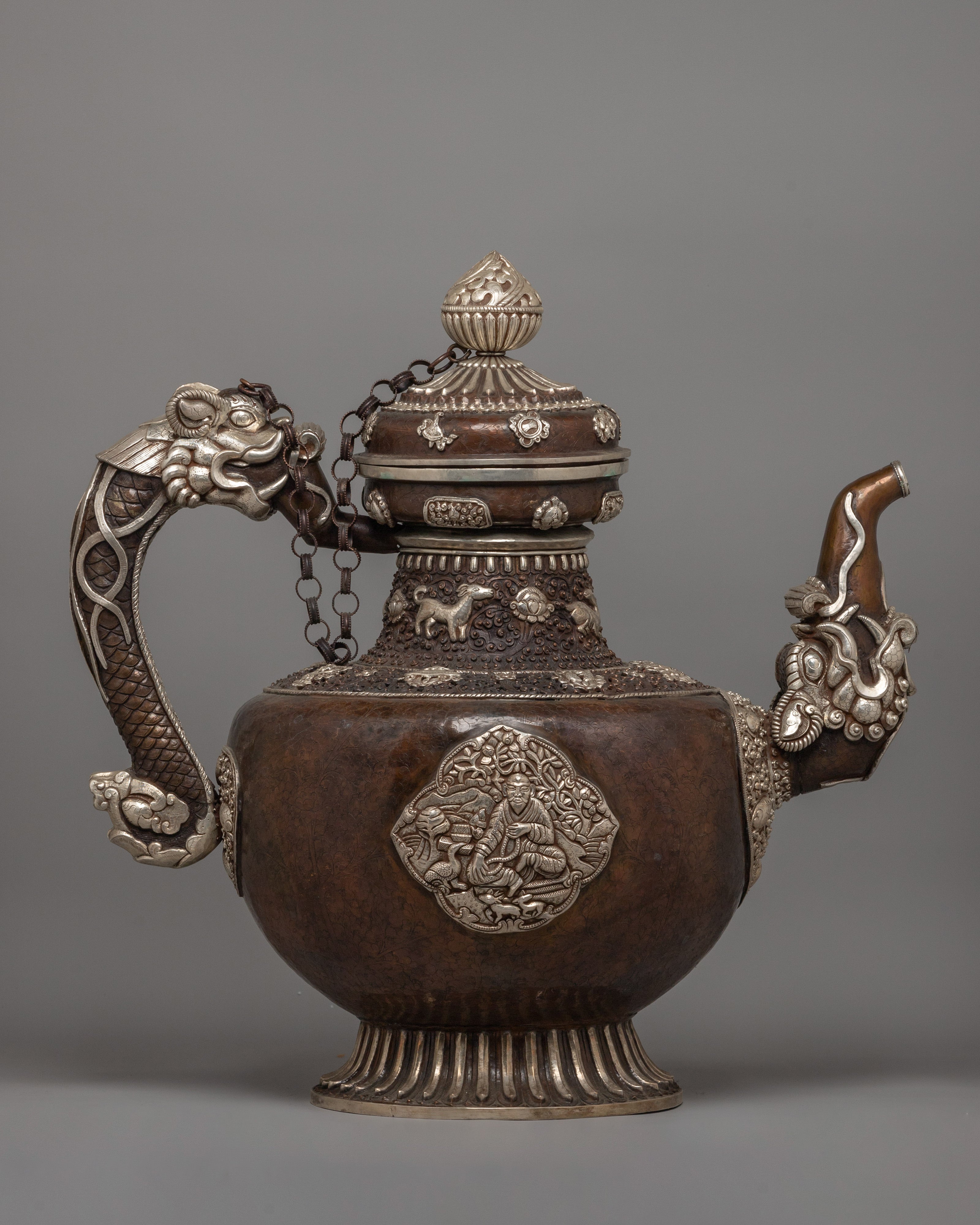 Handcrafted Traditional Tibetan Tea Pot | Buddhist Rituals and Decor