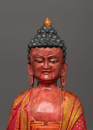 Amitabha Buddha Wooden Statue | Symbol of Infinite Light & Wisdom