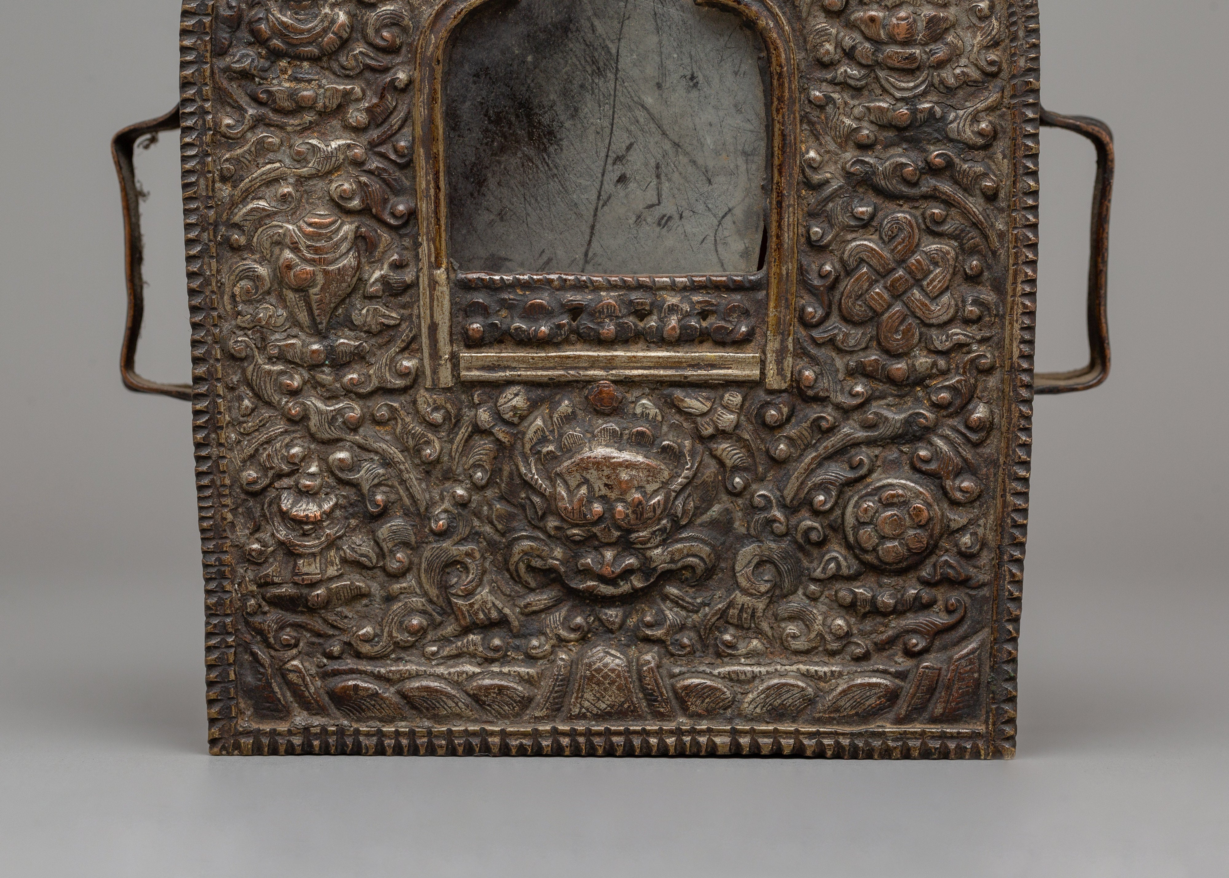 Traditional Tibetan Copper Ghau | Sacred Prayer Box for Protection & Spiritual Growth