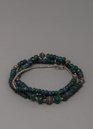 White Metal Necklace Featuring Gemstones | Beautiful Handcrafted Design