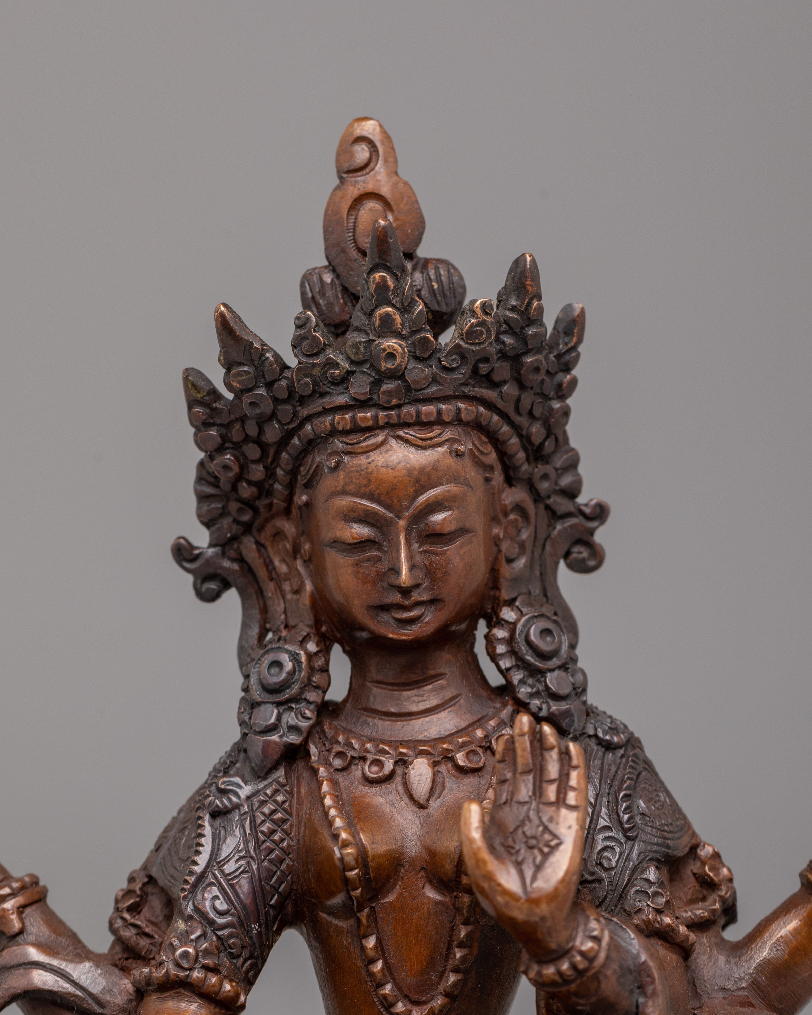 Laxmi Handcrafted Statue | Oxidized Copper Body