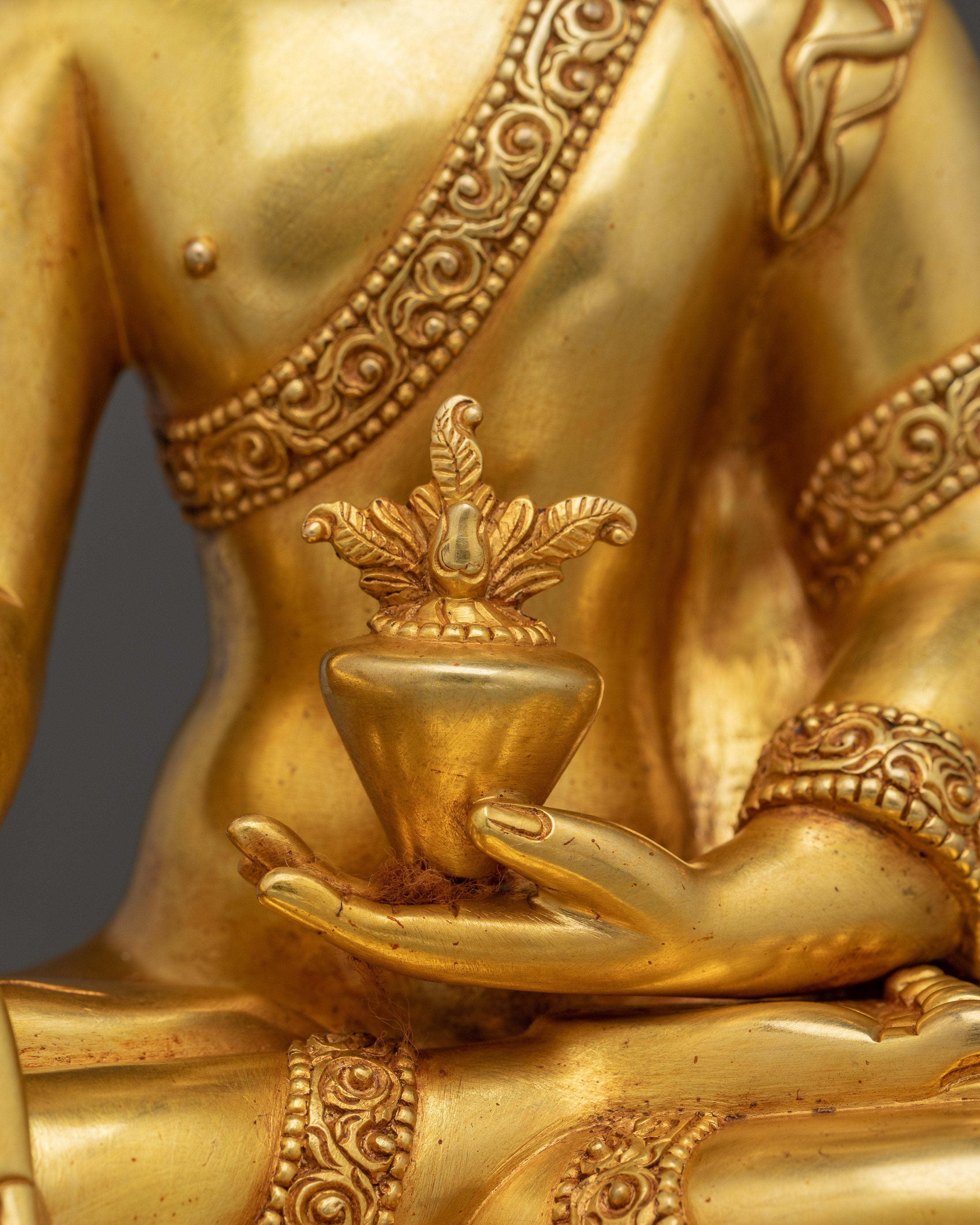 Golden Medicine Buddha Art | Spiritual Decor Figurine