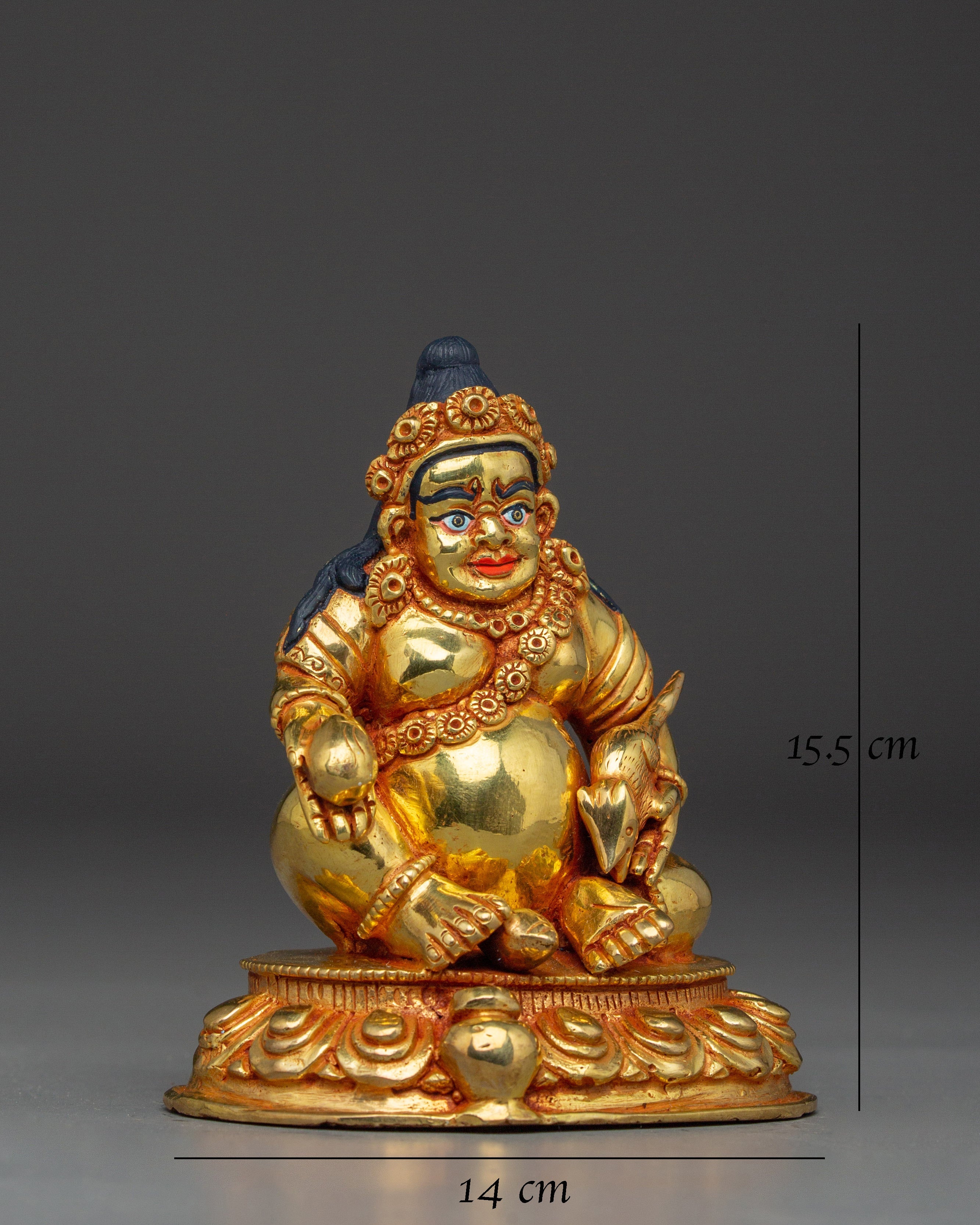 Dzambhala Wealth Deity Copper Statue 