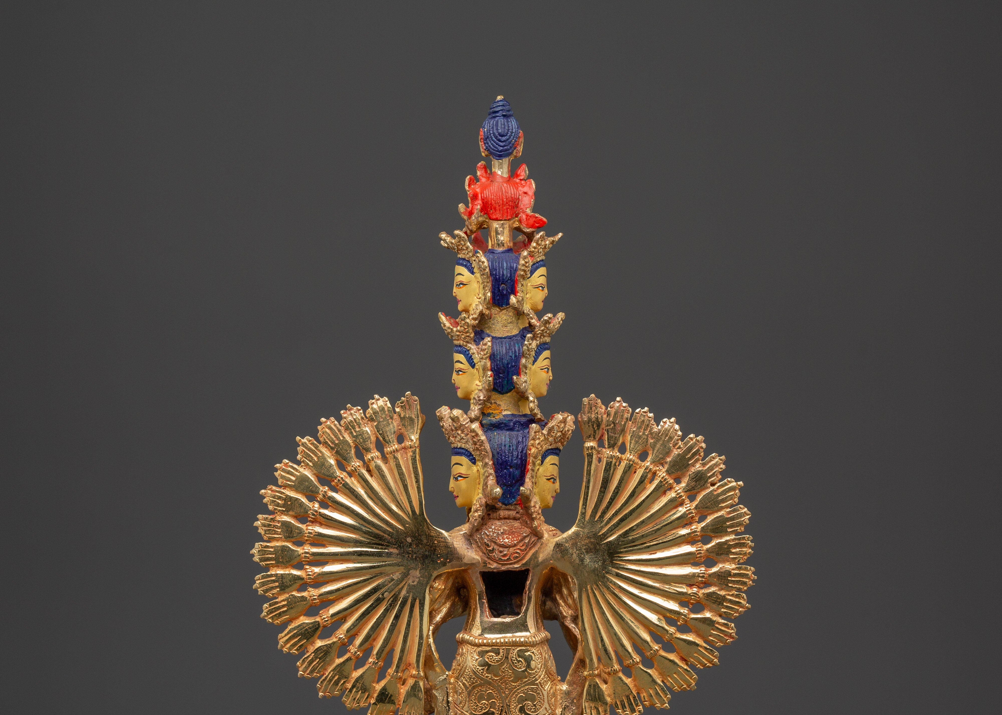 Gold Plated Thousand Armed Chenrezig | Bodhisattva Statue