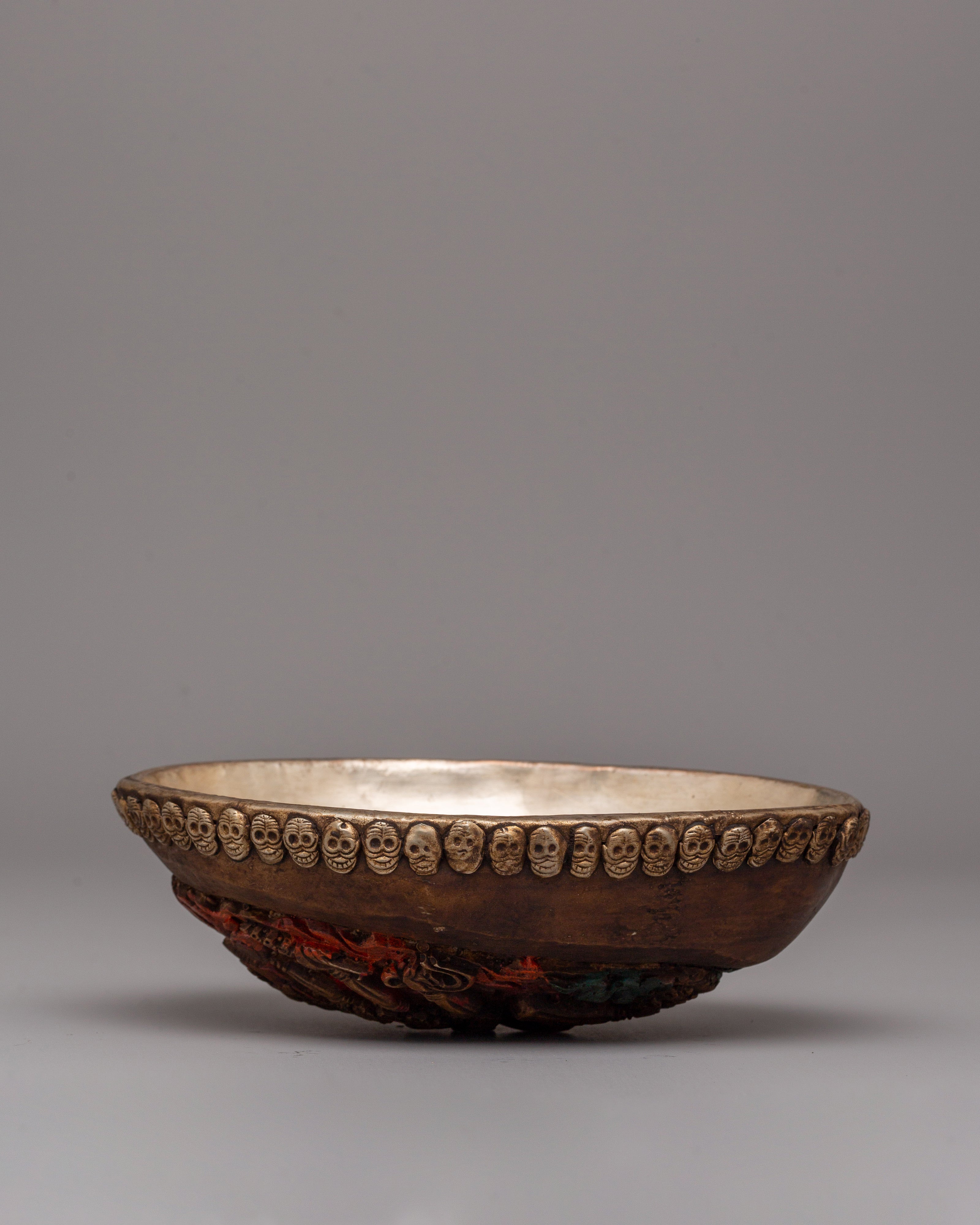 Tibetan Kapala Ritual Bowl | Spiritual Artifact for Rituals and Offerings