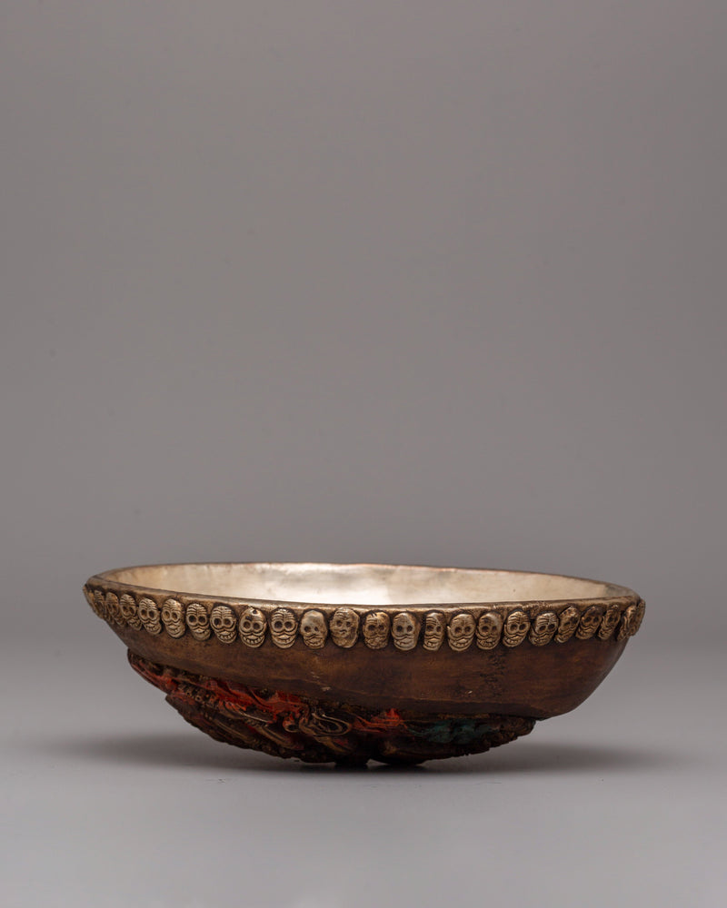 Tibetan Kapala Ritual Bowl | Spiritual Artifact for Rituals and Offerings