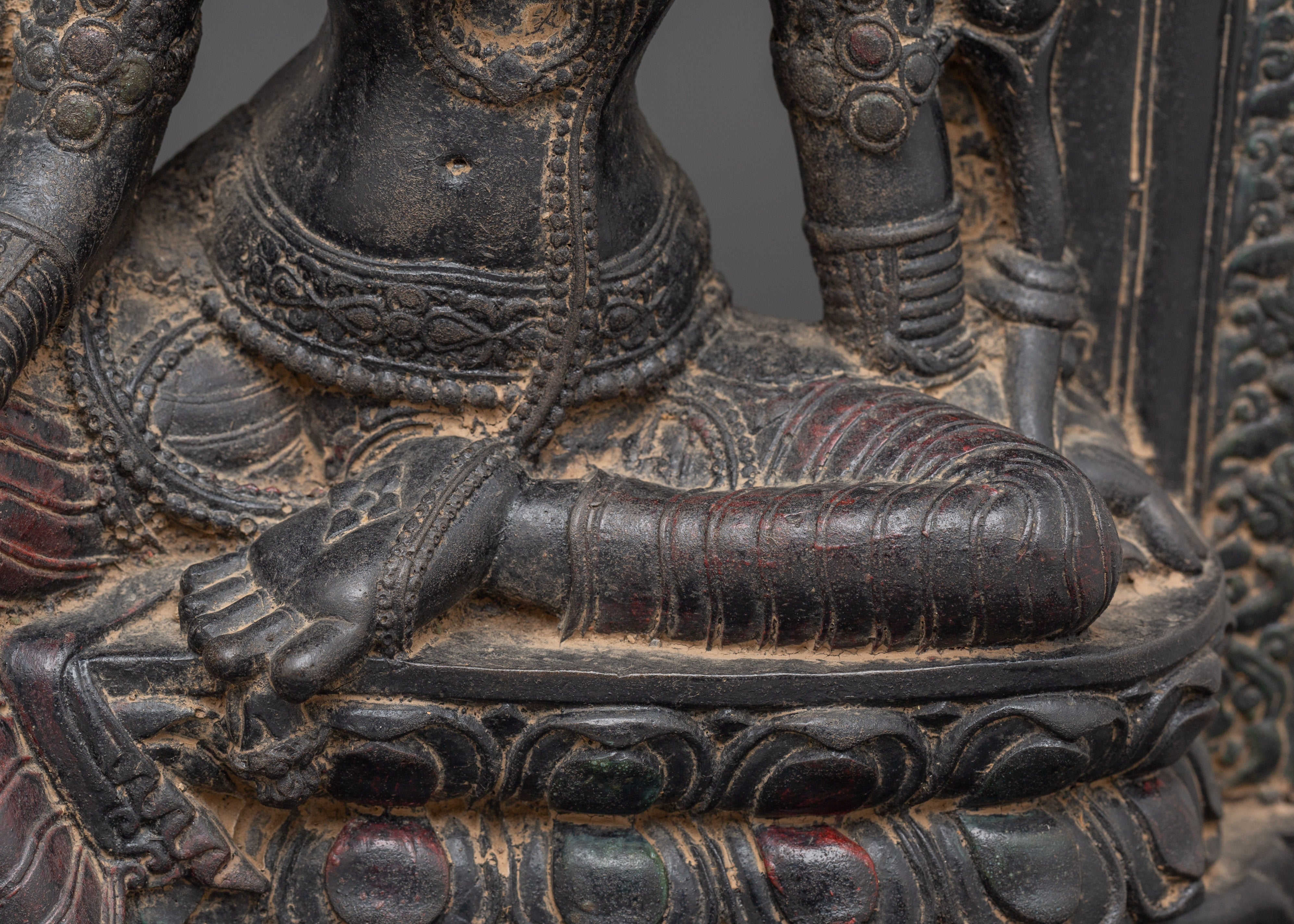Compassion Deity Green Tara on Throne | Shyama Tara Sculpture