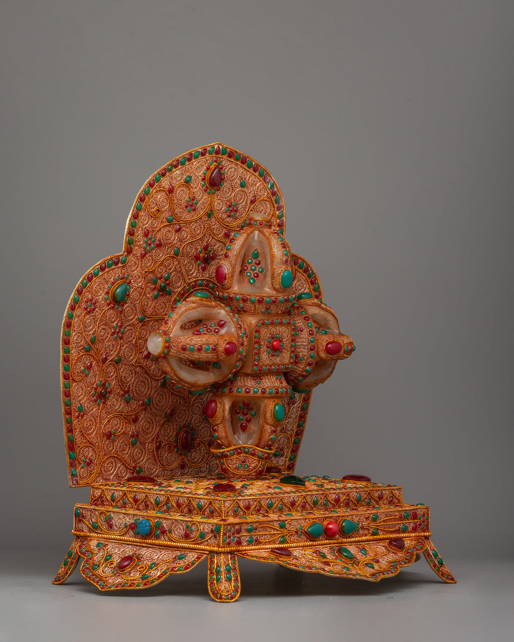 Doublevajra Pattern Handcrafted Double Vajra with Stand Artwork | Tibetan Crafts