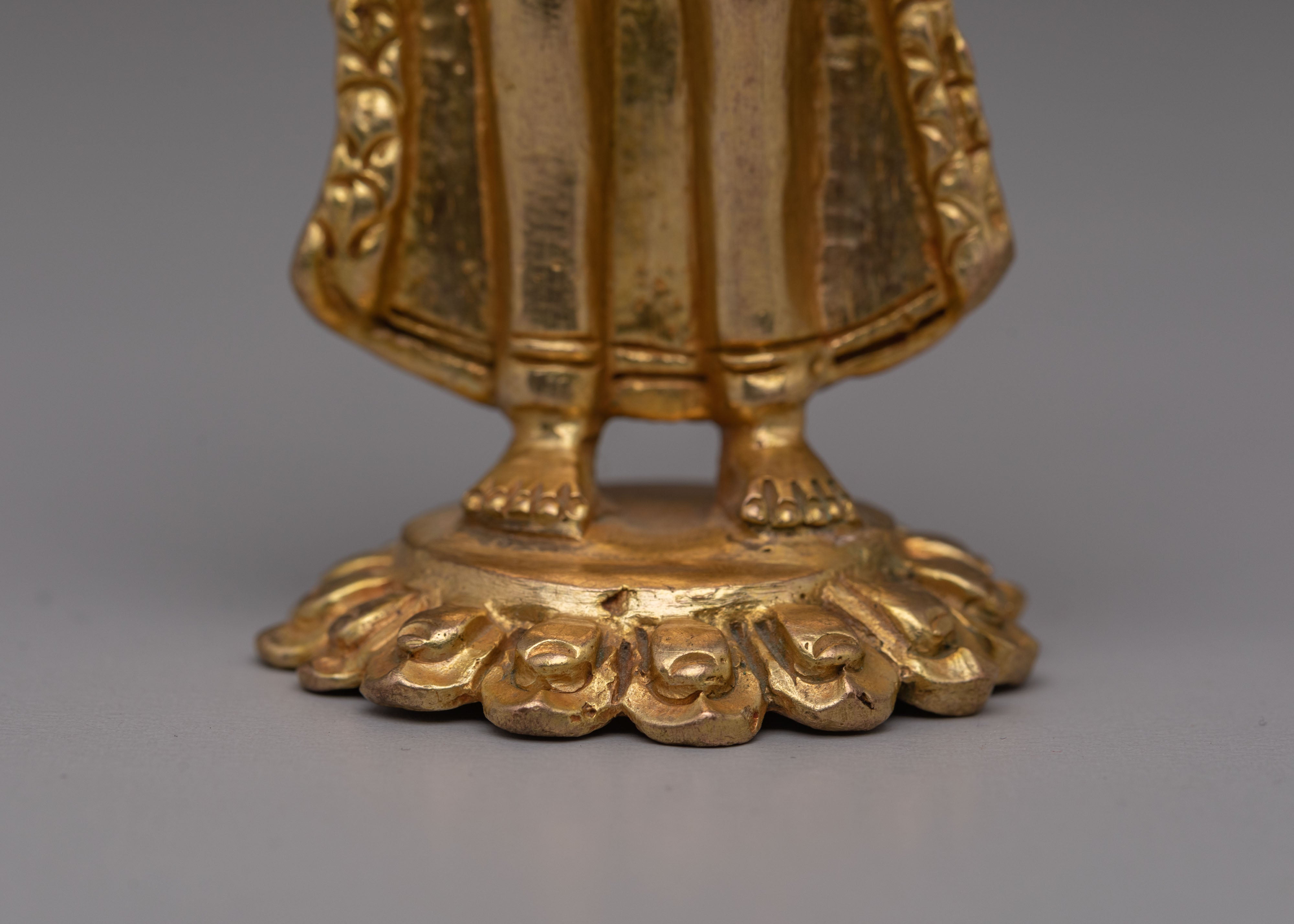 Handcrafted Copper Dipankara Statue | Sacred Tibetan Buddha