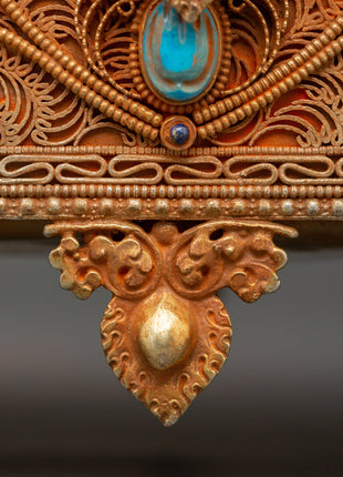 Gold-Plated Tibetan Treasure Box |  Buddhist Altars and Sacred Himalayan Artwork