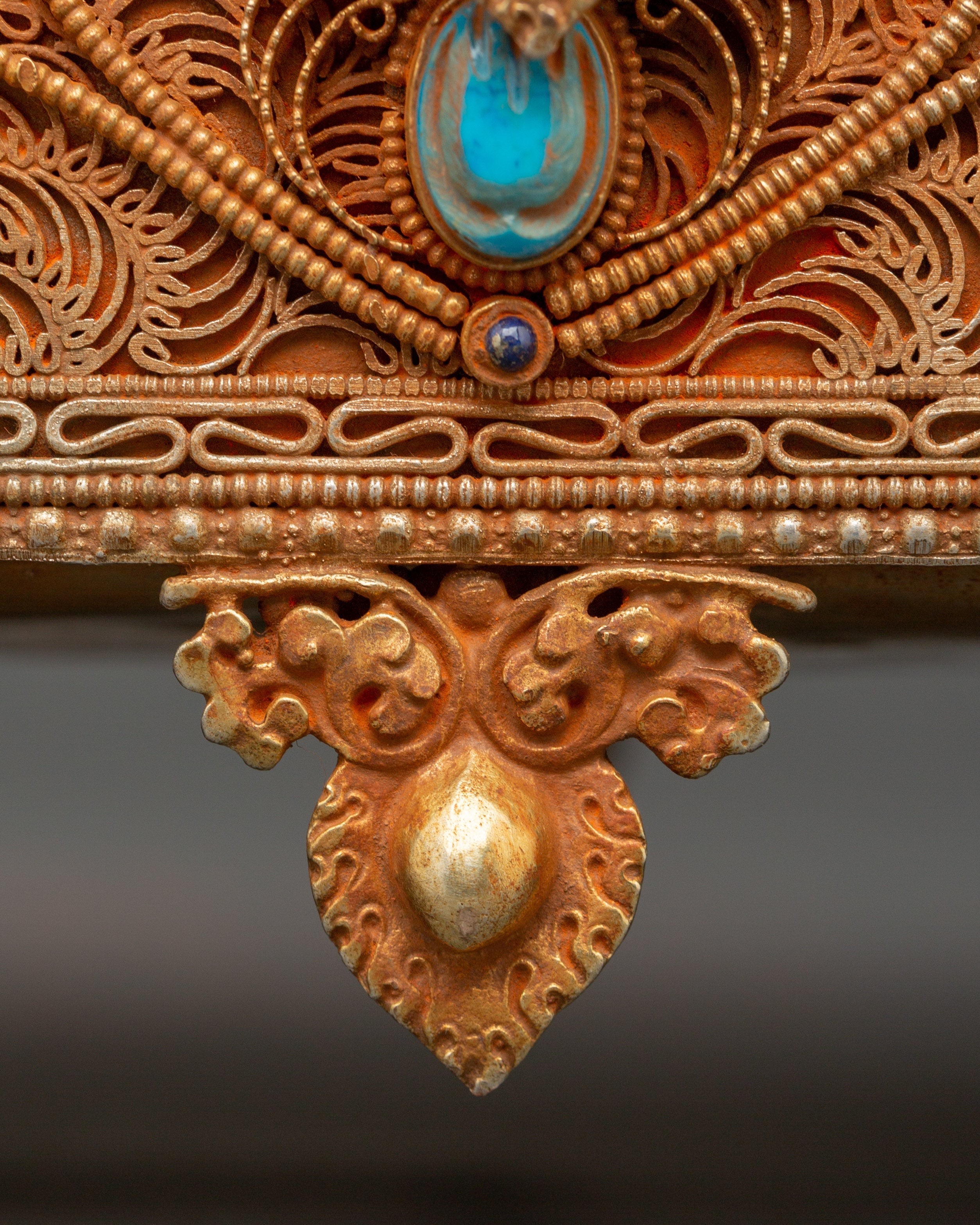 Gold-Plated Tibetan Treasure Box |  Buddhist Altars and Sacred Himalayan Artwork