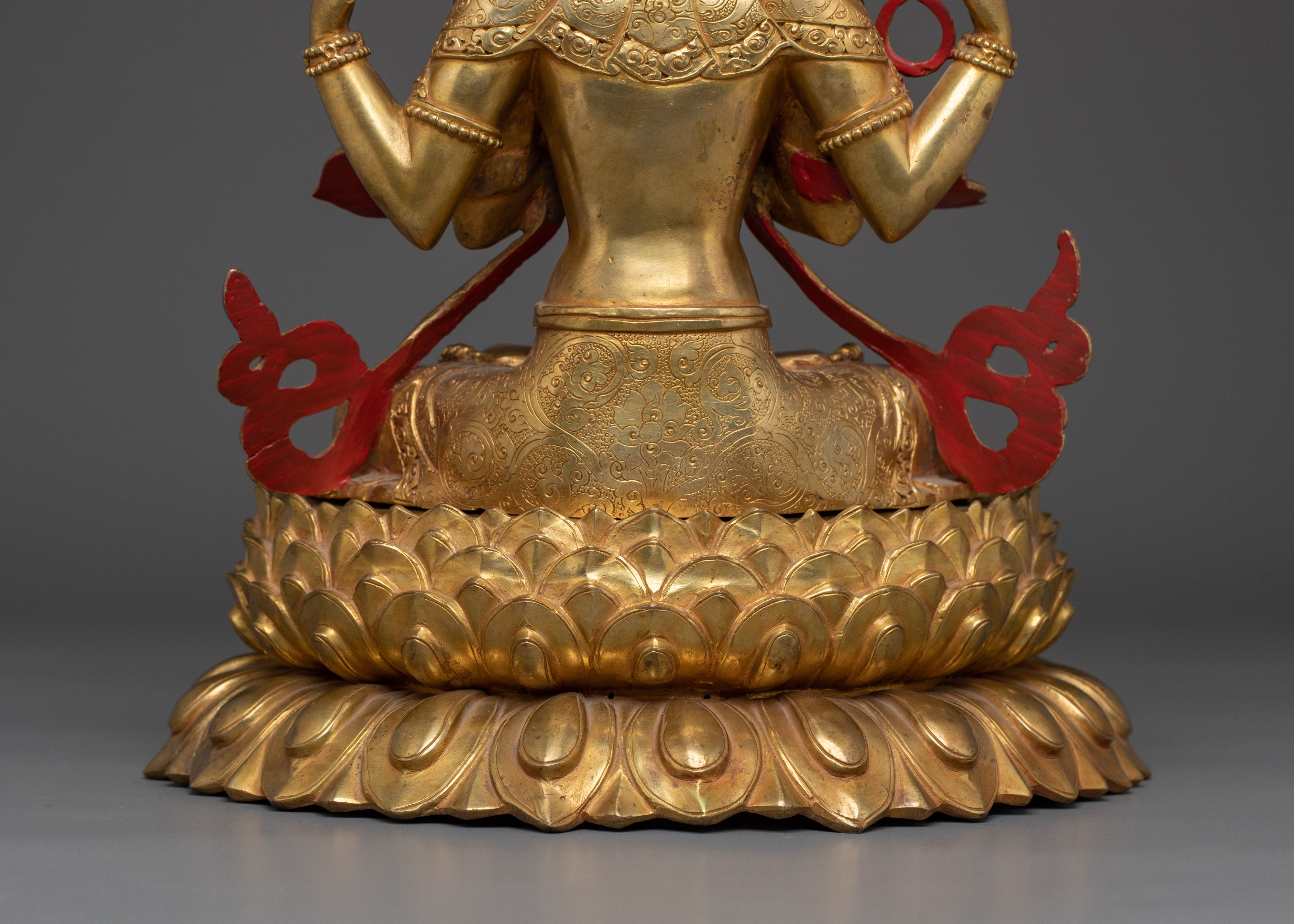 Copper Body Chenrezig Statue | Compassion Bodhisattva for Meditation Altar