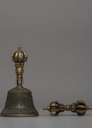 Tibetan Bronze Ritual Bell & Vajra