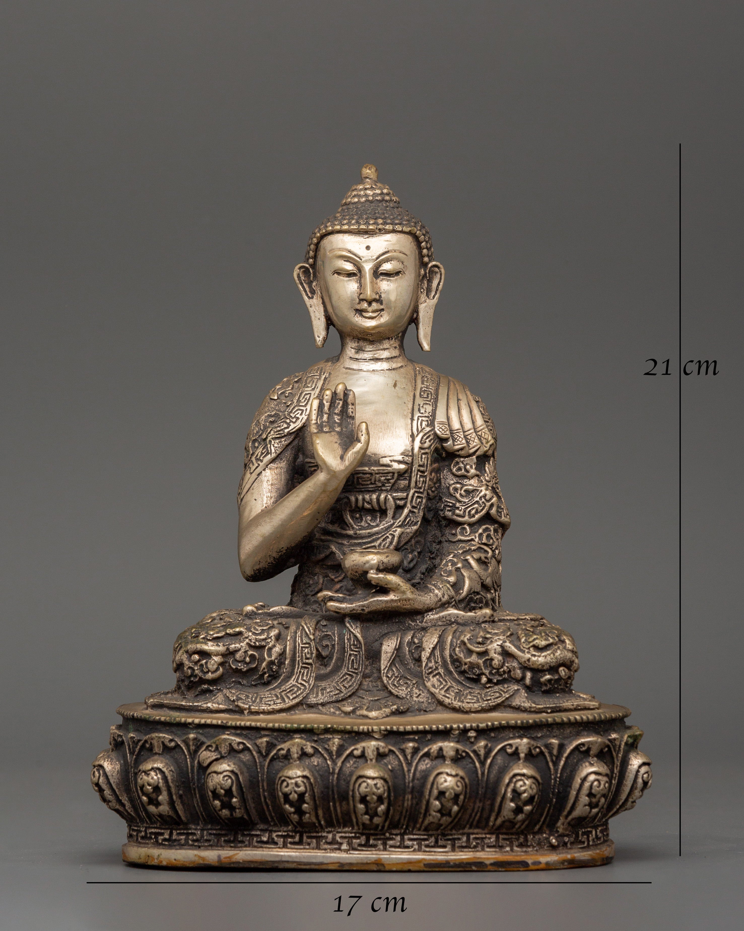 Antique Amoghasiddhi Statue | Brass Buddha of Fearless Victory