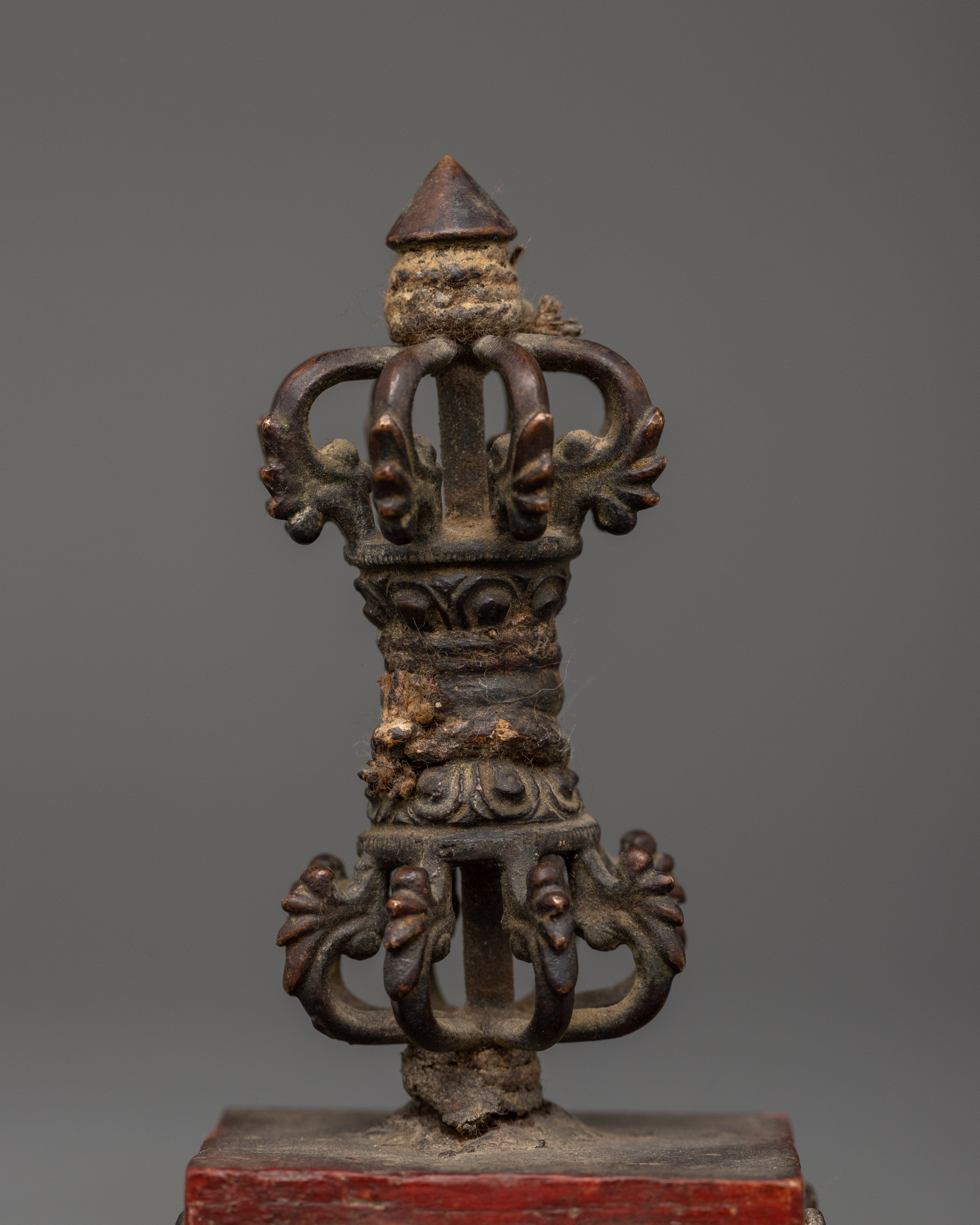 Himalayan Copper Vajra Stand - Handcrafted Tibetan Ritual Tool